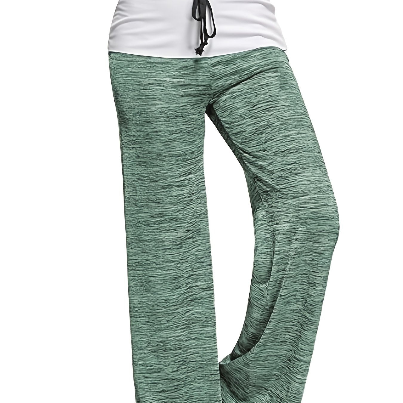 Wide Leg Elastic Yoga Pants, Loose Casual Drawstring Pants, Women's Clothing