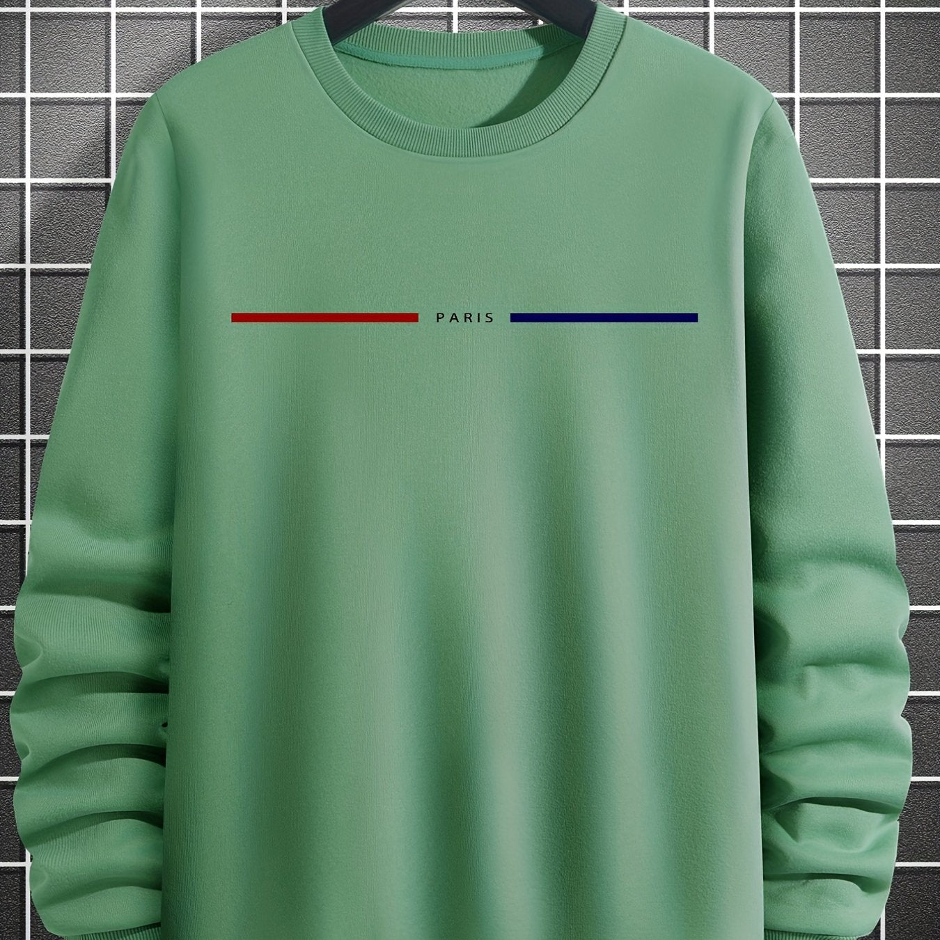 gbolsos Men's Creative Graphic Print Crew Neck Pullover Sweatshirt