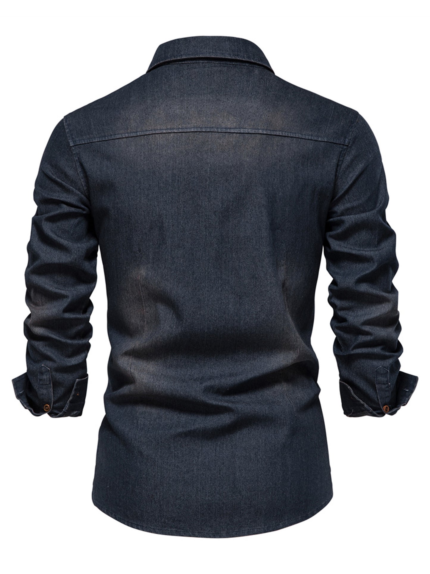 gbolsos Cotton Denim Shirt Men Long Sleeve Quality Cowboy Shirts For Men Casual Slim Fit Mens Designer Clothing