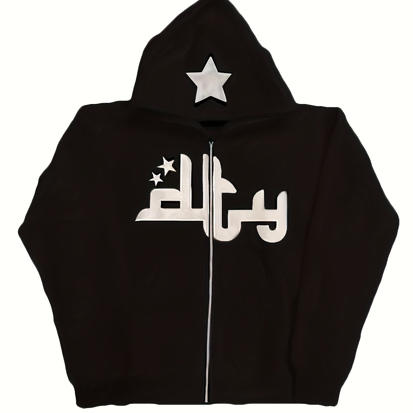 gbolsos Printed Zip Up Hoodies, Casual Long Sleeve Hip Hop Open Front Sweatshirt, Women's Clothing