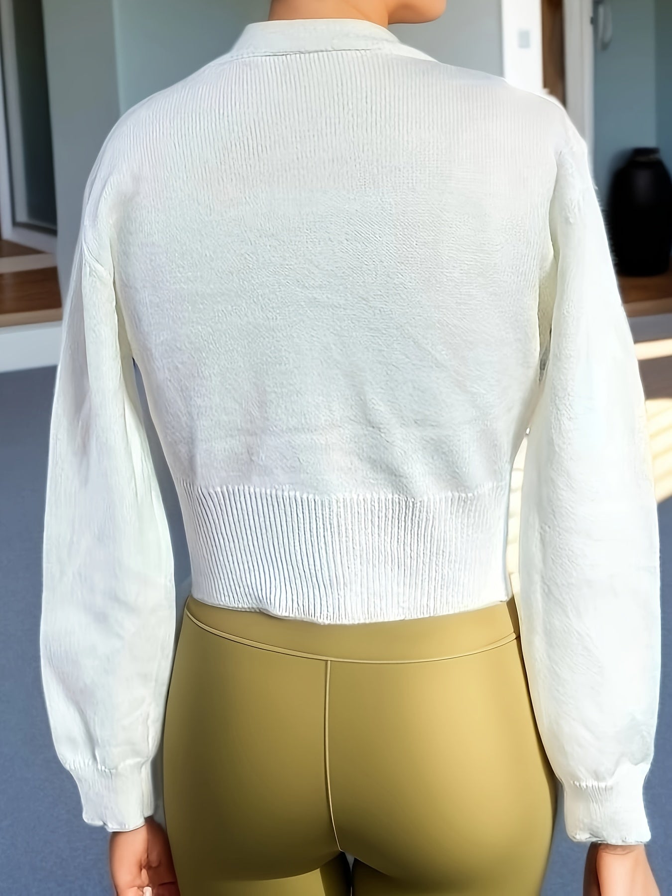 gbolsos Solid Colorful Buttons Cardigan, Casual Long Sleeve Drop Shoulder Outwear, Women's Clothing