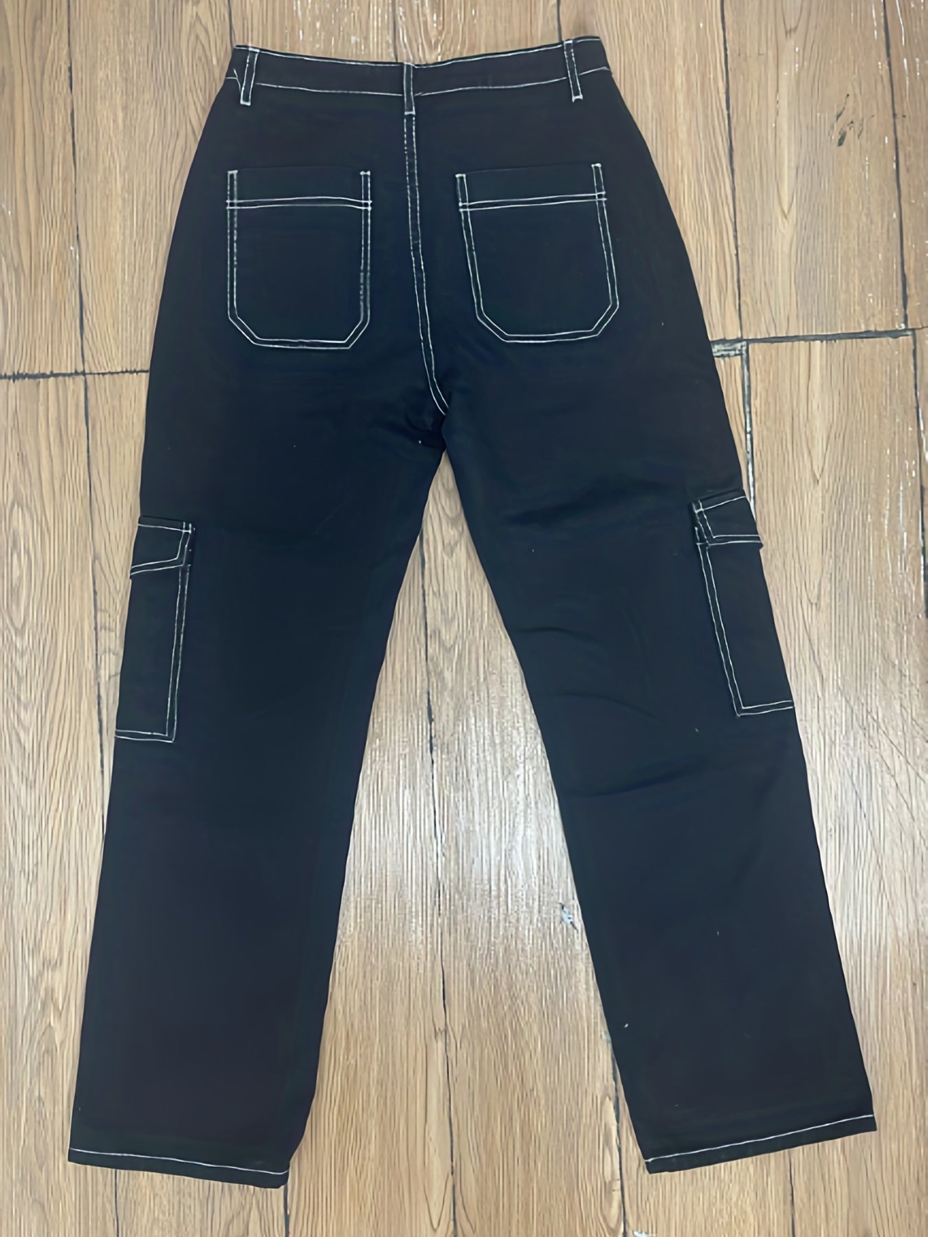 Army Green Cargo Pants, Flap Pockets High Waist Loose Fit Non-Stretch Casual Denim Pants, Y2K Kpop Vintage Style, Women's Denim Jeans & Clothing
