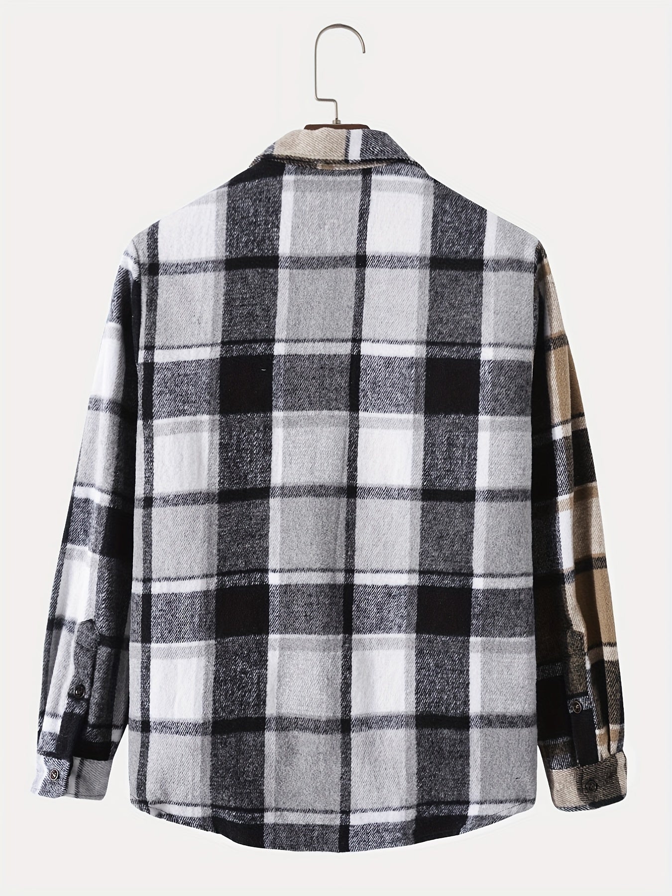 gbolsos Men's Classic Plaid Shirt Top Turn-Down Collar Long Sleeve Closure Regular Fit Male Casual Shirt For Daily