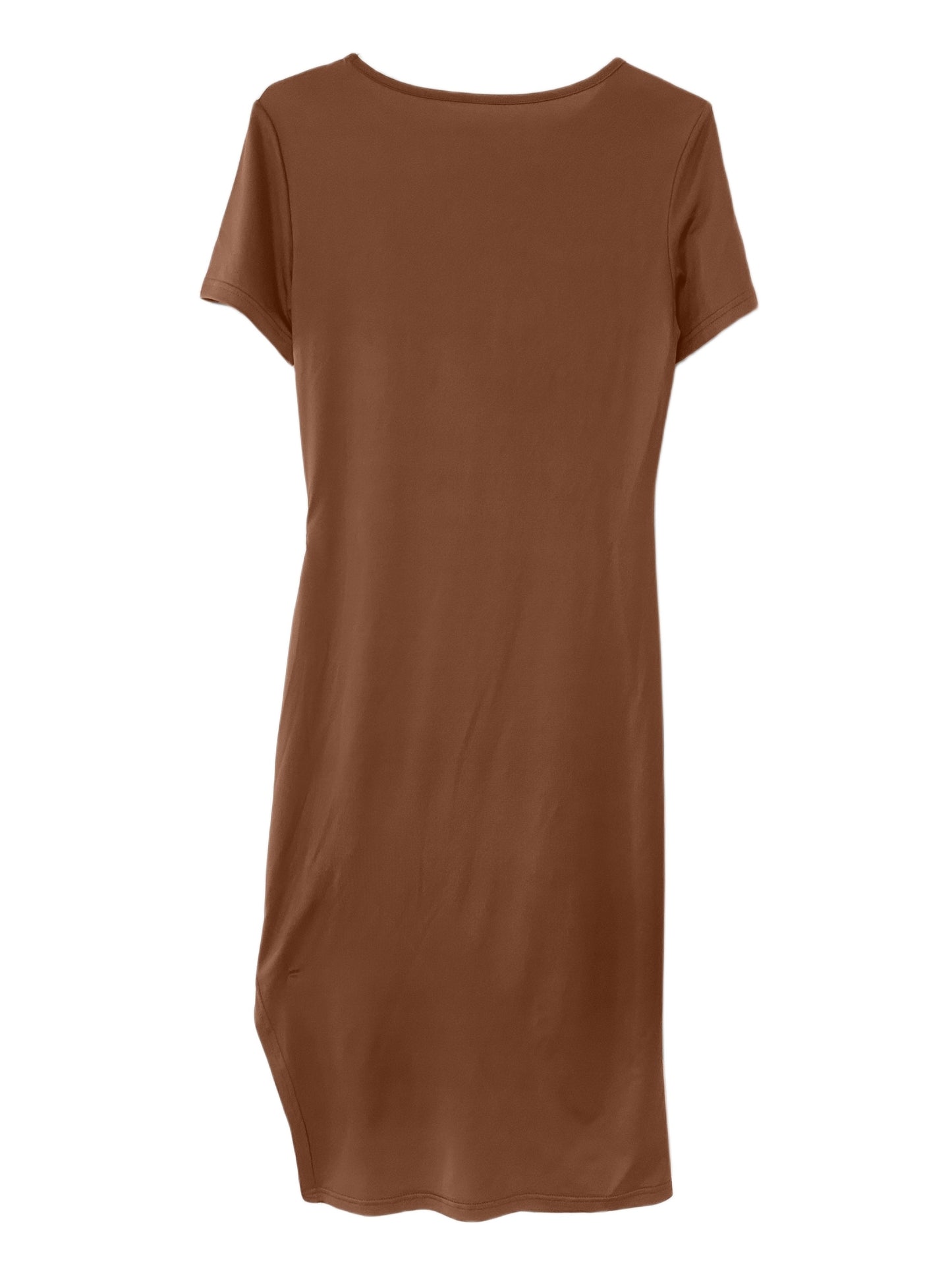 gbolsos Cut Out Drawstring Dress, Sexy Bodycon Split Short Sleeve Dress, Women's Clothing