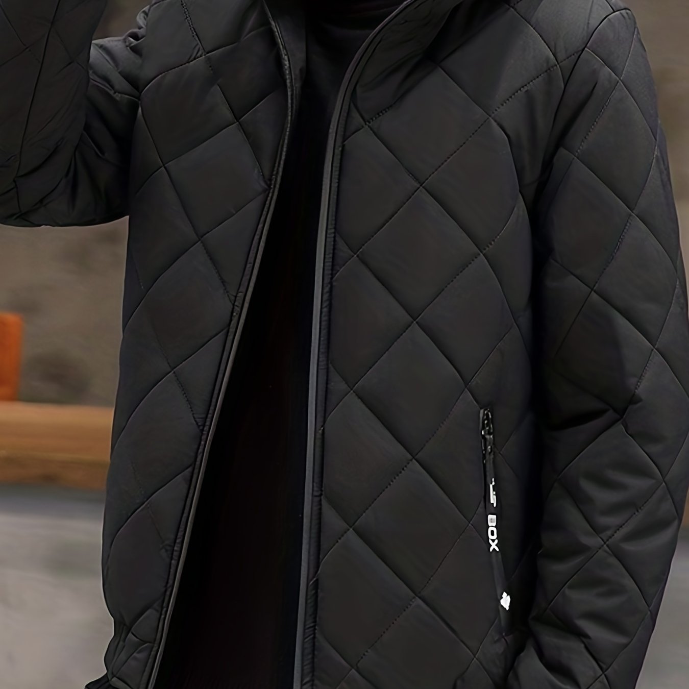 gbolsos Warm Winter Plush Hooded Jacket, Men's Casual Zip Up Cotton Padded Jacket For Fall Winter Outdoor