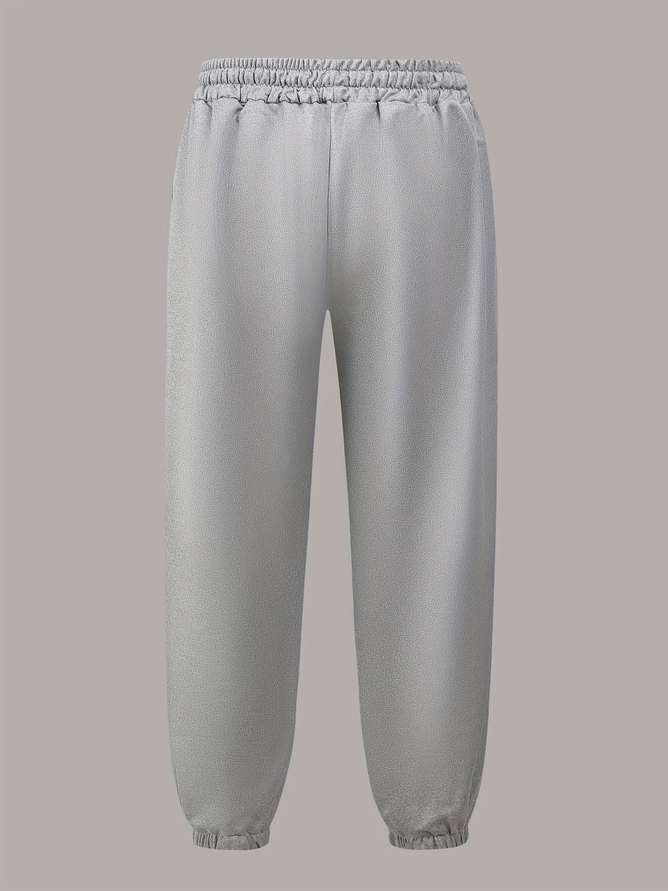 gbolsos Letter Print Drawstring Sweatpants Loose Fit Pants Men's Casual Slightly Stretch Joggers For Men Spring Autumn Running Jogging