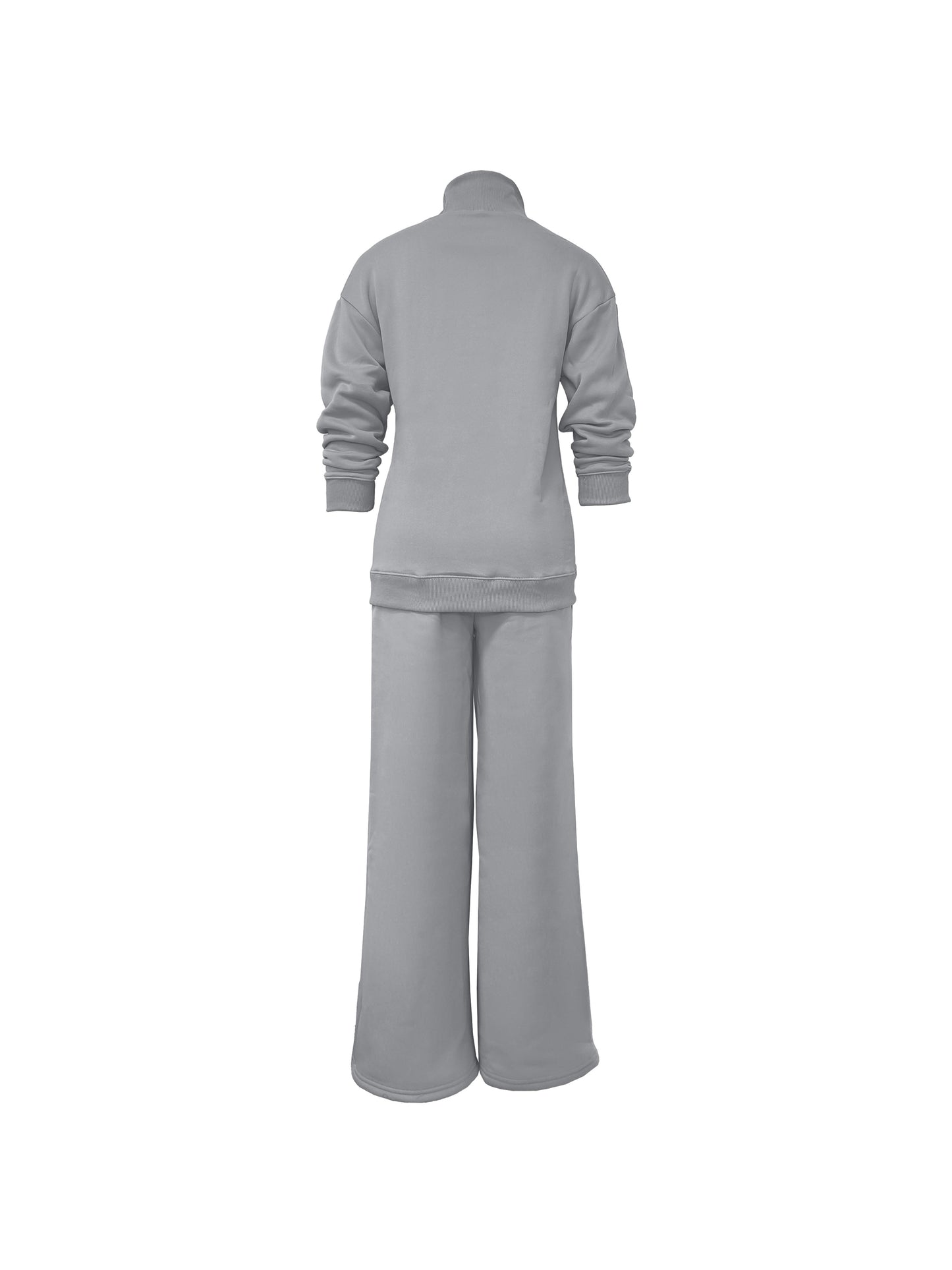 gbolsos Casual Solid Two-piece Set, High Neck Top & Drawstring Pants Outfits, Women's Clothing