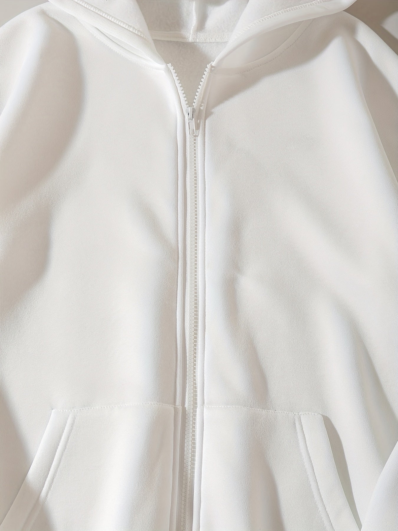 Solid Zip Up Hoodie, Casual Long Sleeve Hoodies Sweatshirt With Pockets, Women's Clothing