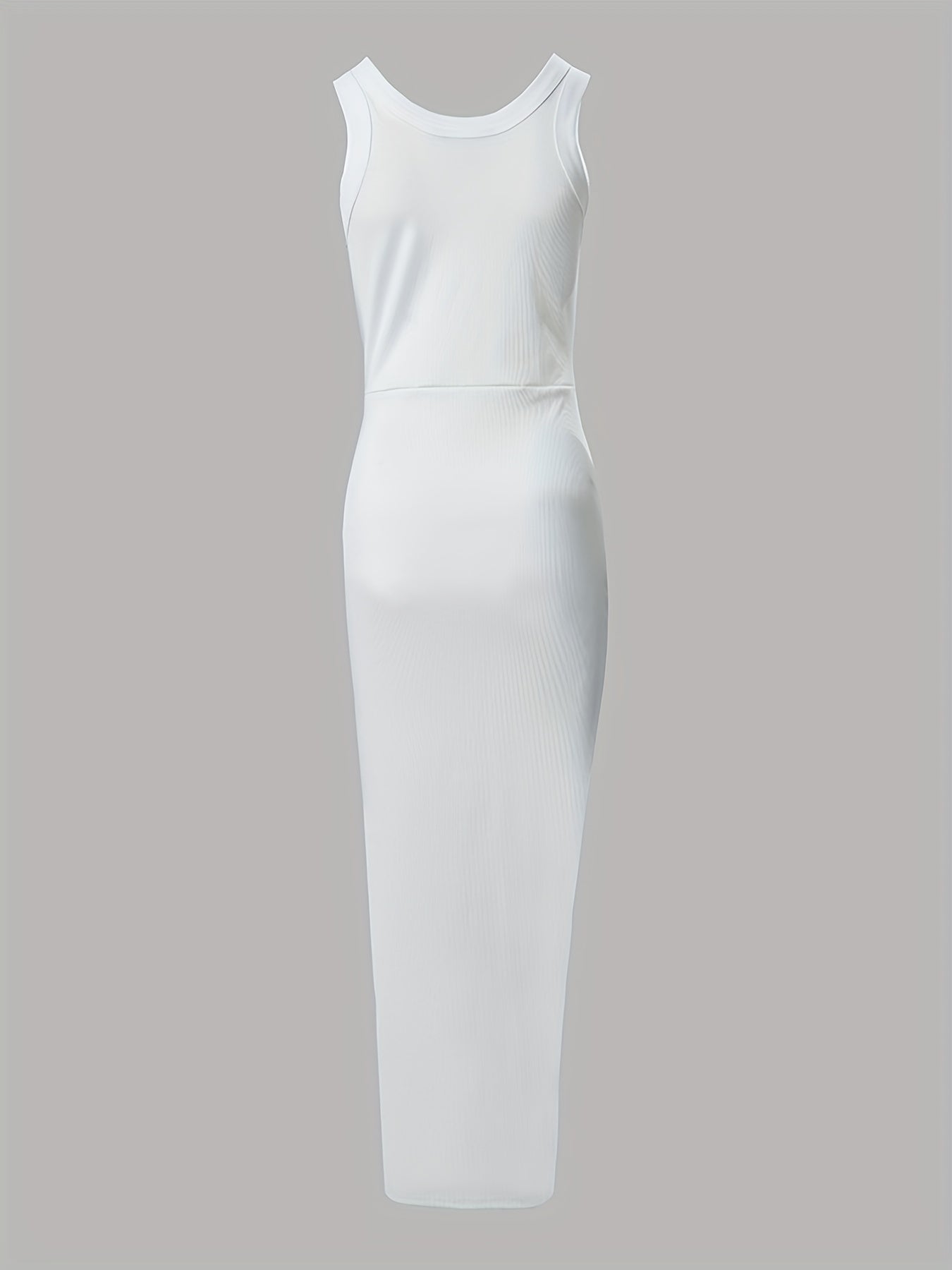 kkboxly Side Drawstring Split Ruched Tank Dress, Sexy Sleeveless Dress For Spring & Summer, Women's Clothing