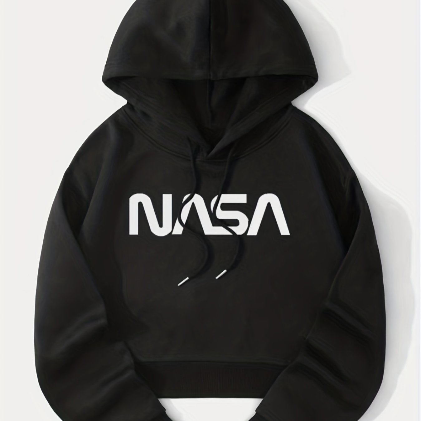 gbolsosLetter Graphic Drop Shoulder Drawstring Crop Hoodie, Casual Sports Long Sleeve Active Sweatshirt, Women's Activewear