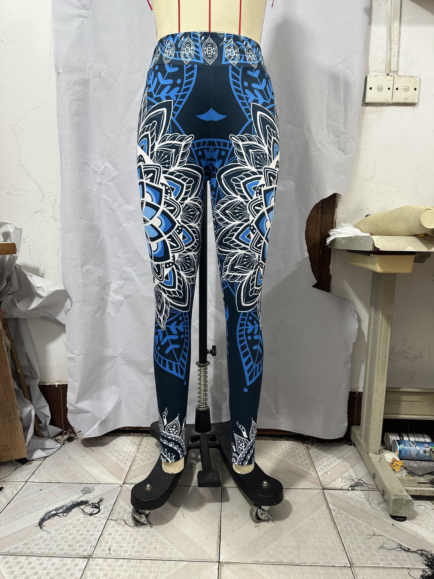 gbolsosEthnic Floral Print Leggings, Sexy High Waist Slim Long Length Leggings, Women's Clothing