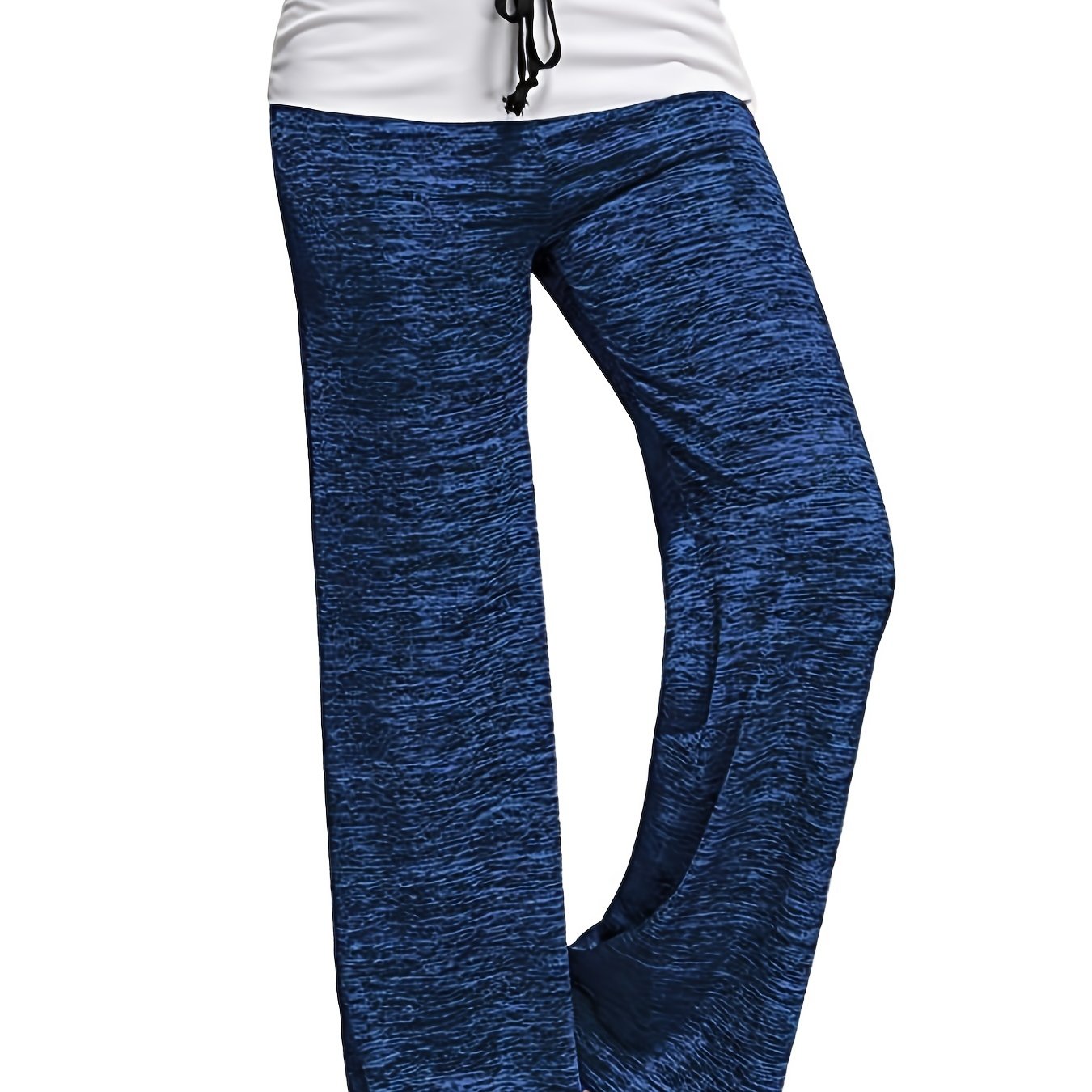 Wide Leg Elastic Yoga Pants, Loose Casual Drawstring Pants, Women's Clothing