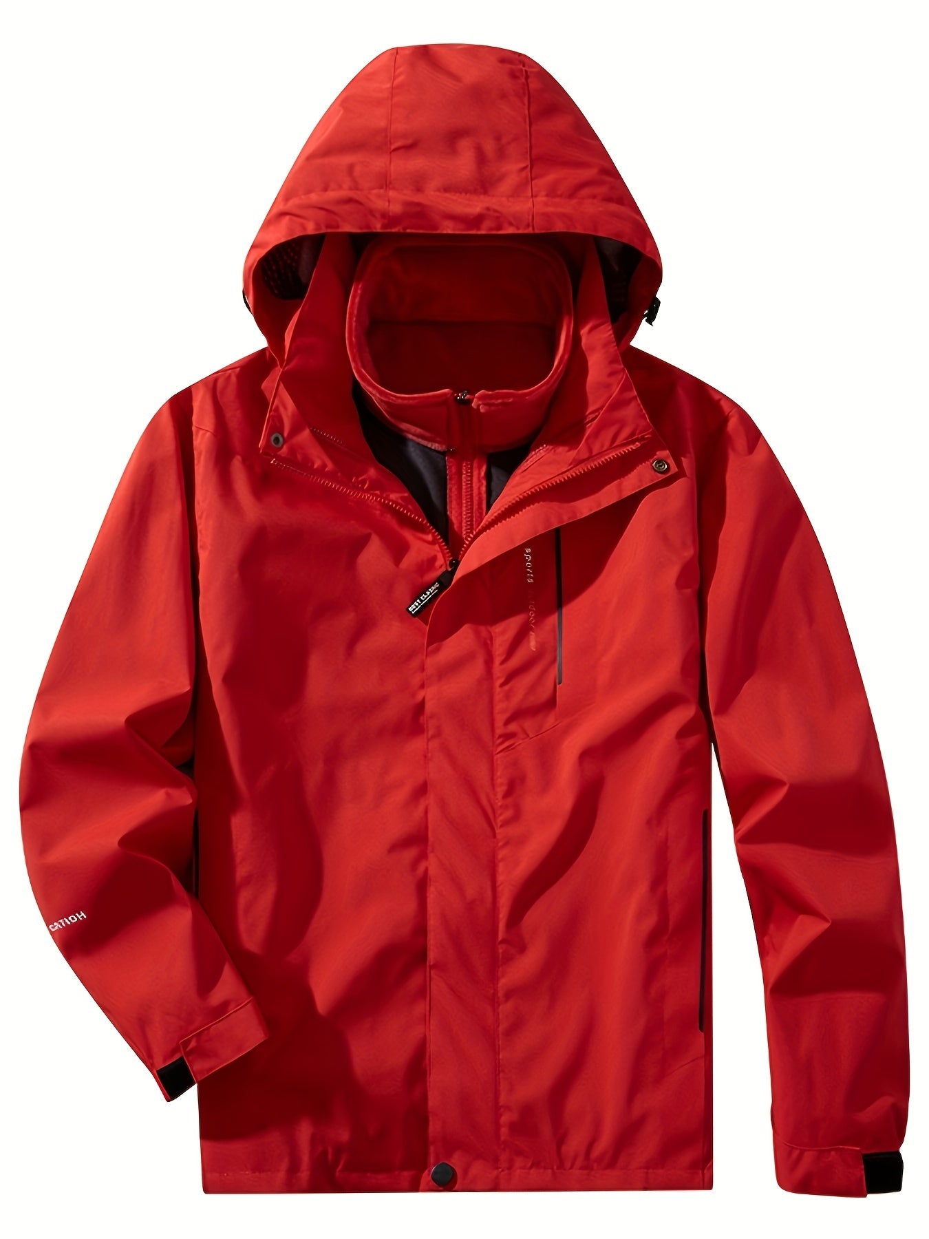 gbolsos One Size Smaller Men's Casual Double-Layer Hooded Trench Coat Winter