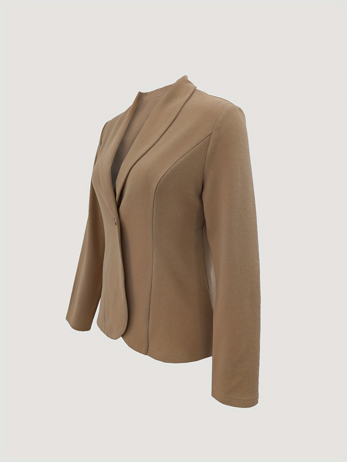 gbolsos Shawl Collar Solid Blazer, Casual Long Sleeve Open Front Outerwear, Women's Clothing