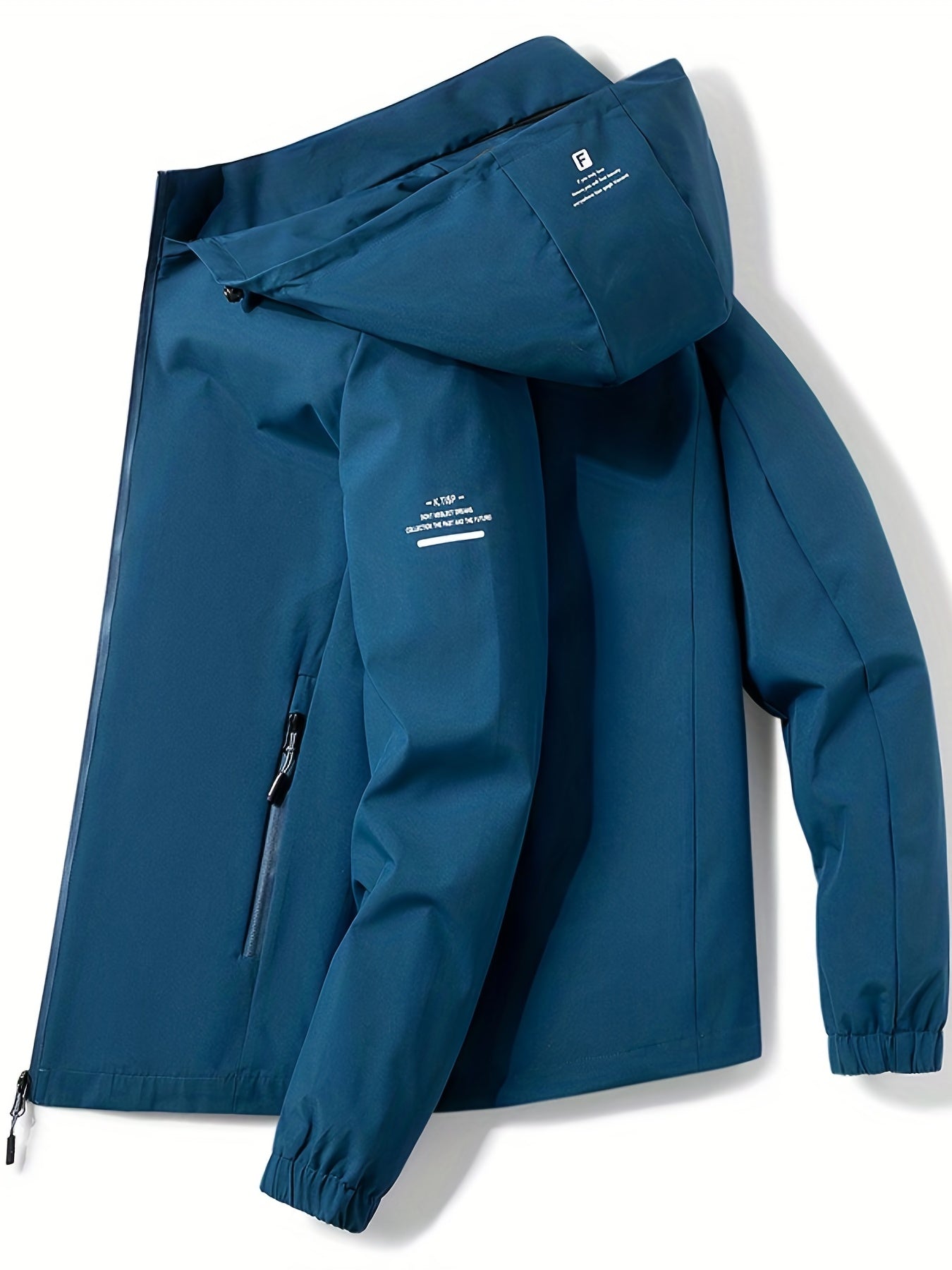 gbolsos Men's Soft-Shell Hooded Jacket, Casual Windproof & Waterproof Zip Up Detachable Hood Comfy Jacket For Outdoor