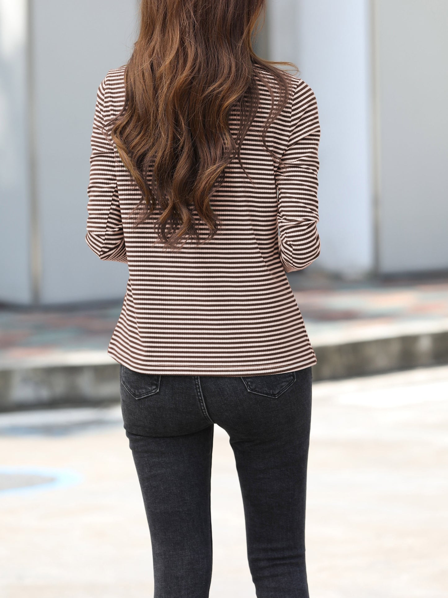 gbolsos Women's Striped Crew Neck T-Shirt, Casual Long Sleeve T-Shirt, Casual Every Day Tops, Women's Clothing