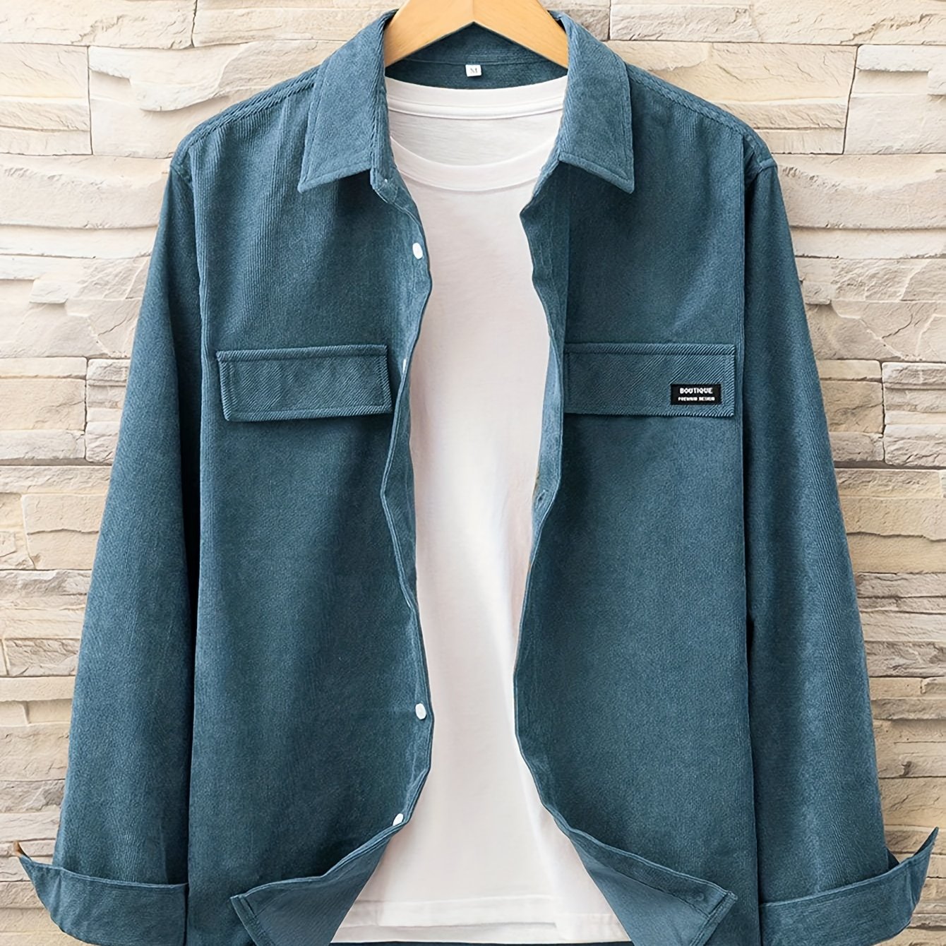 gbolsos Men's Casual Button Up Long Sleeve Shirt With Chest Pocket, Men's Clothes For Spring Summer Autumn, Tops For Men