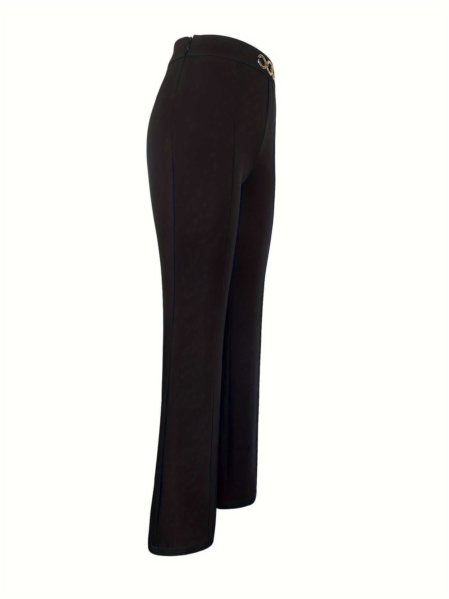 gbolsos Solid High Waist Pants Elegant Flare Leg Pants, Women's Clothing