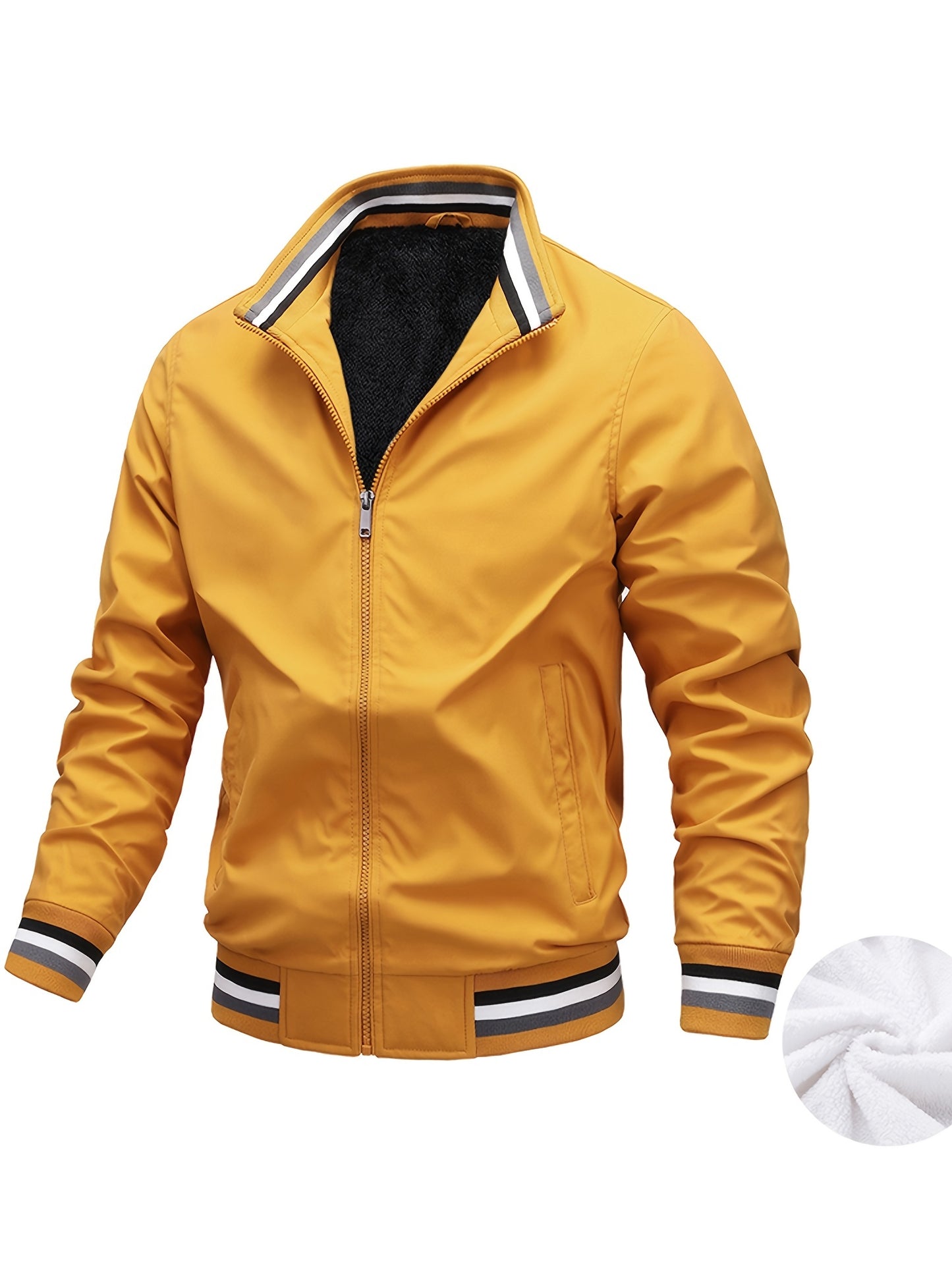gbolsos Men's Casual Long Sleeves Stand Collar Zipper Sports Jackets