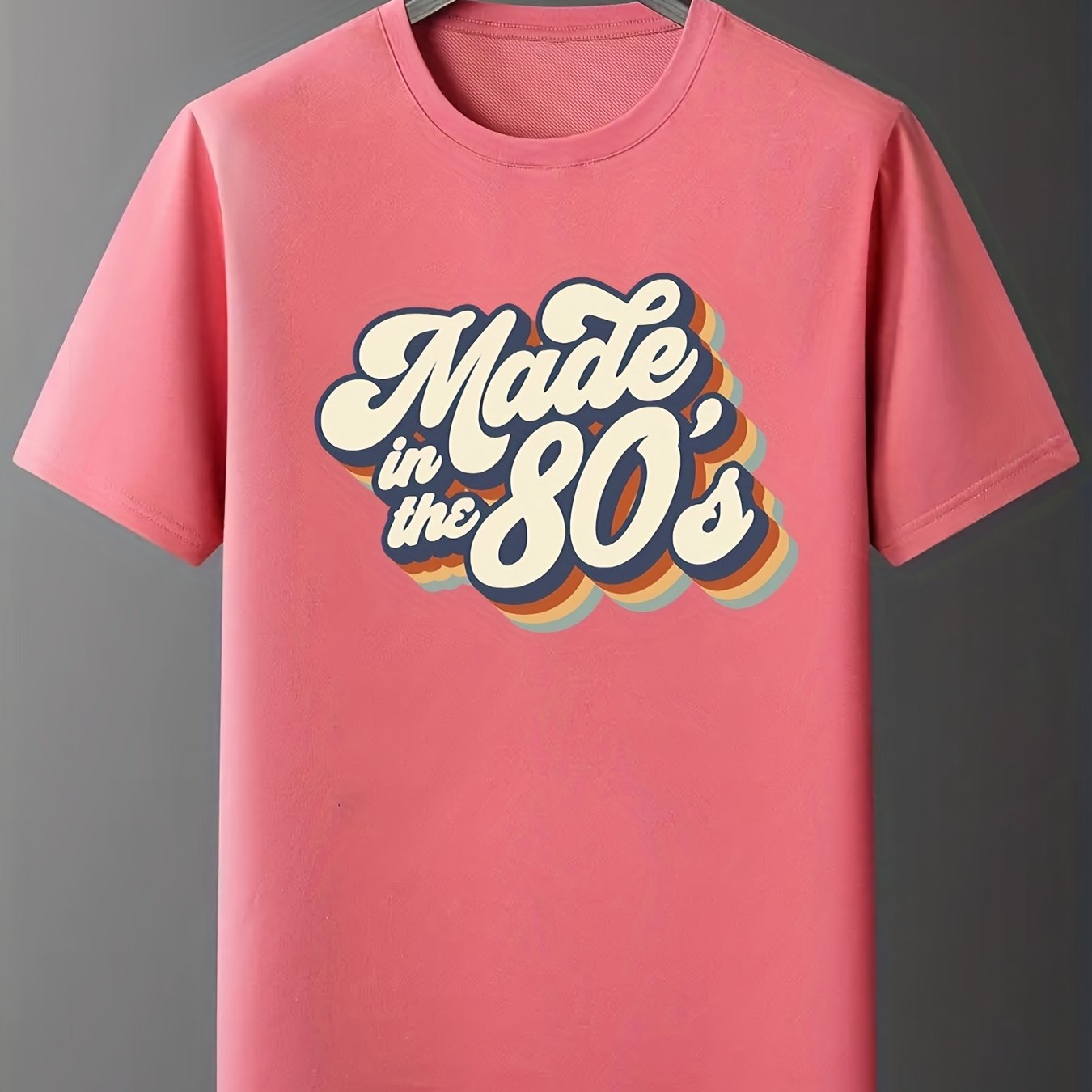 gbolsos "Made In The 203.2cms" Letter Print T-shirts, Crew Neck Short Sleeve Summer Sports Top, Women's Clothing