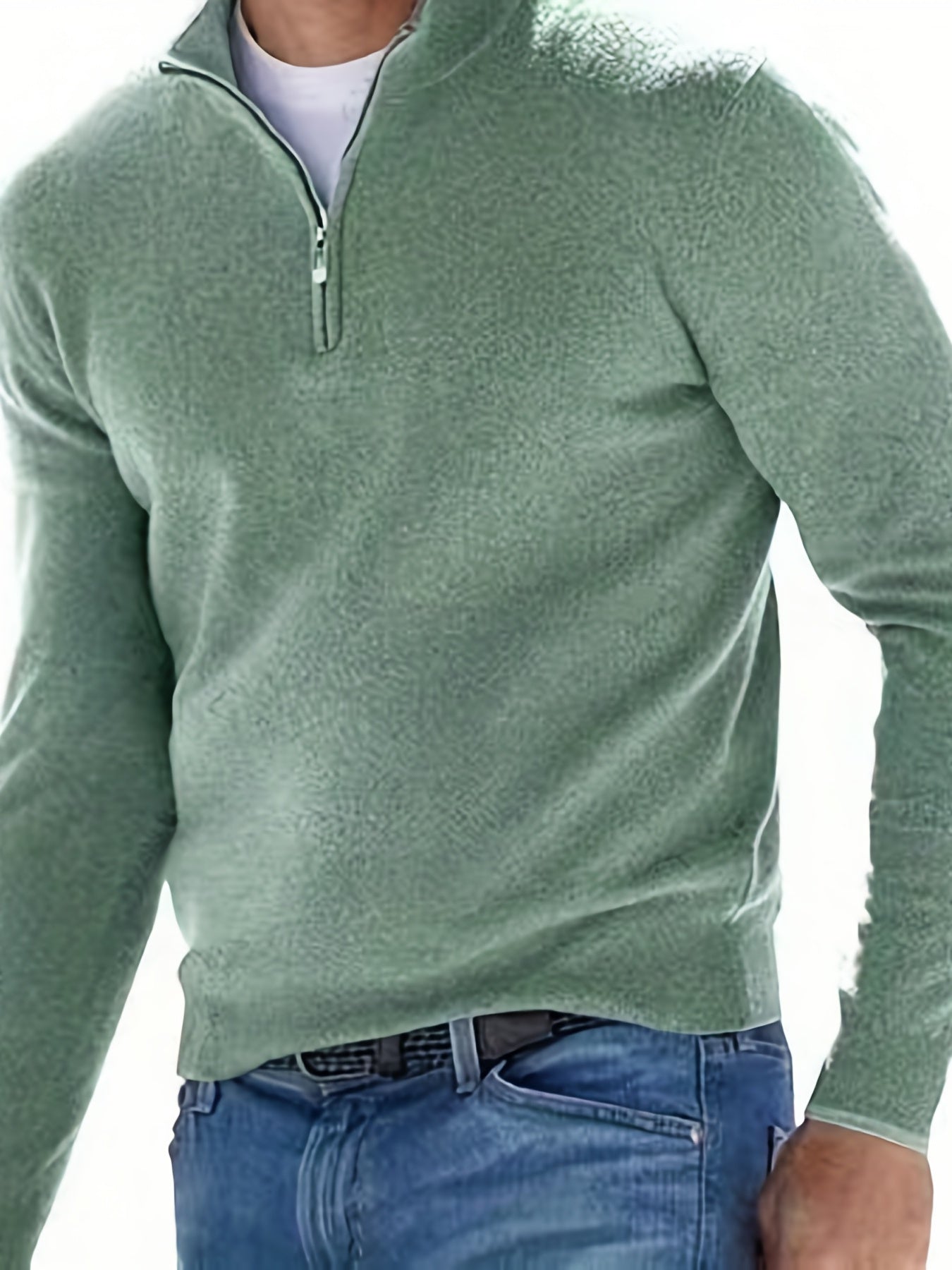 gbolsos Fleece Long Sleeves Zipper Stand Collar Pullover Thermal Underwear Tops, Men's Casual Top Polo Shirts