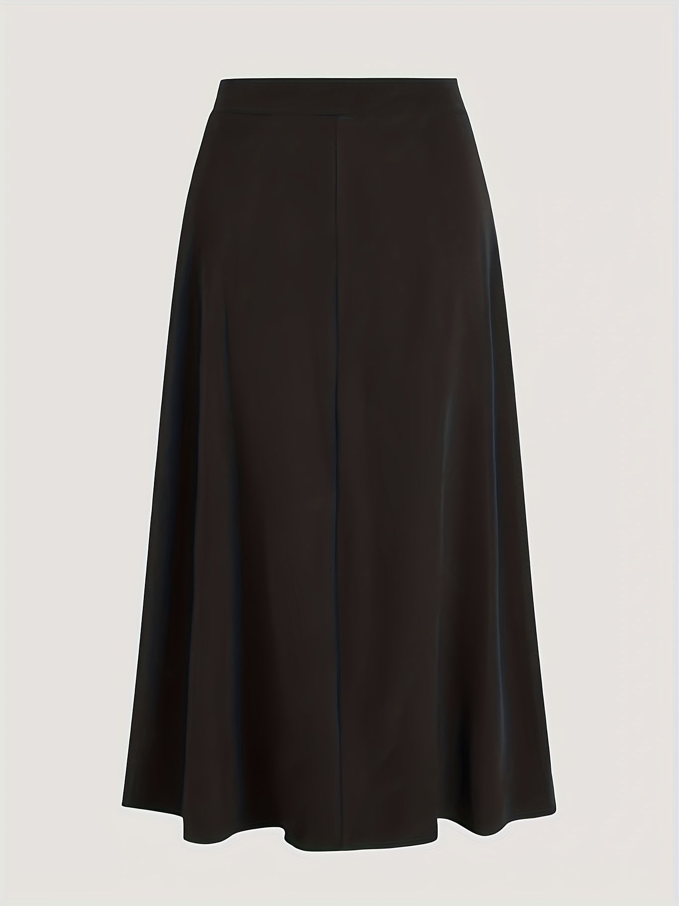 Solid Split Thigh Flared Skirt, Casual High Waist Midi Skirt, Women's Clothing