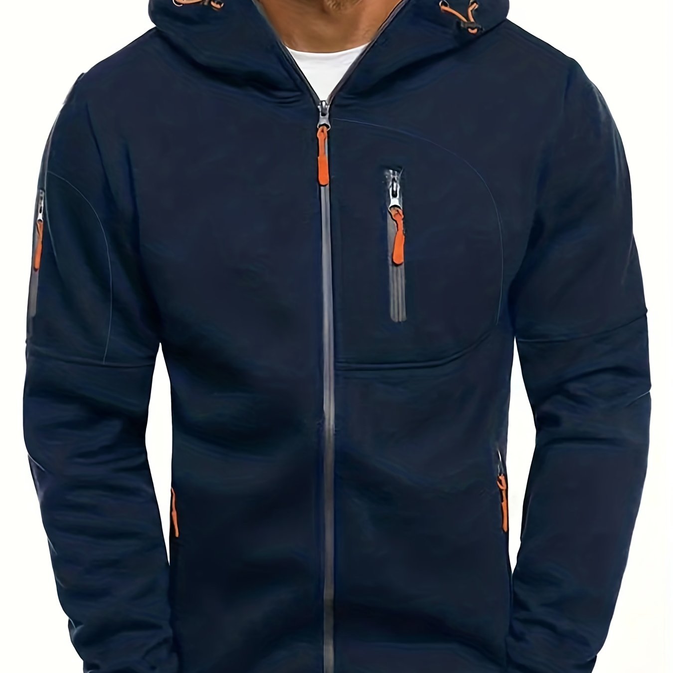 gbolsos Men's Zipper Jacket, Casual Comfy Loose Long Sleeve Hoodie, Men's Clothing