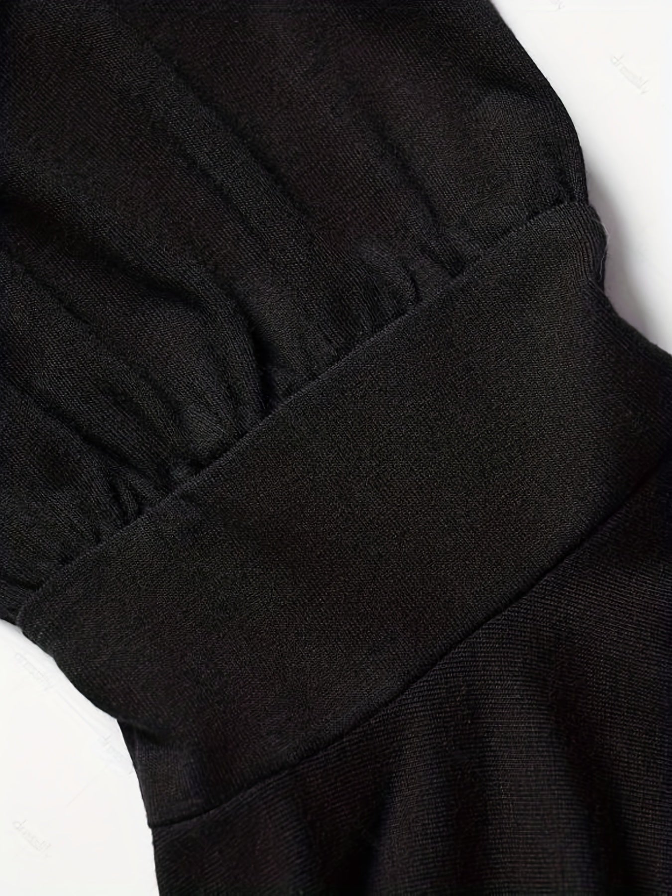 gbolsos Tie Front Flared Sleeve Dress, Elegant Lettuce Trim A Line Dress, Women's Clothing