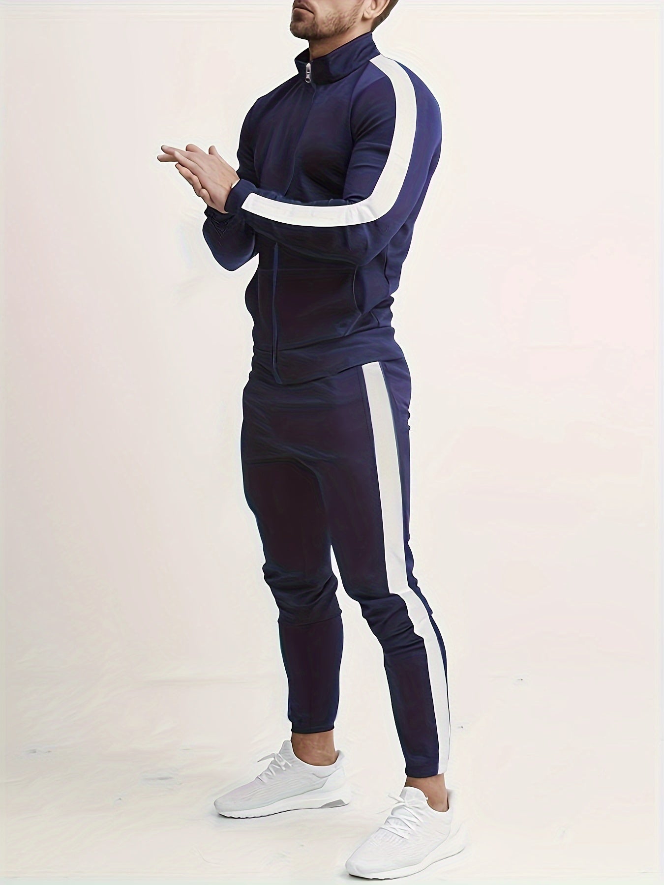 gbolsos Classic Men's Athletic 2 Piece Tracksuit Set Casual Full-Zip Sweatsuits Long Sleeve Jacket And Jogging Pants Set For Gym Workout Running