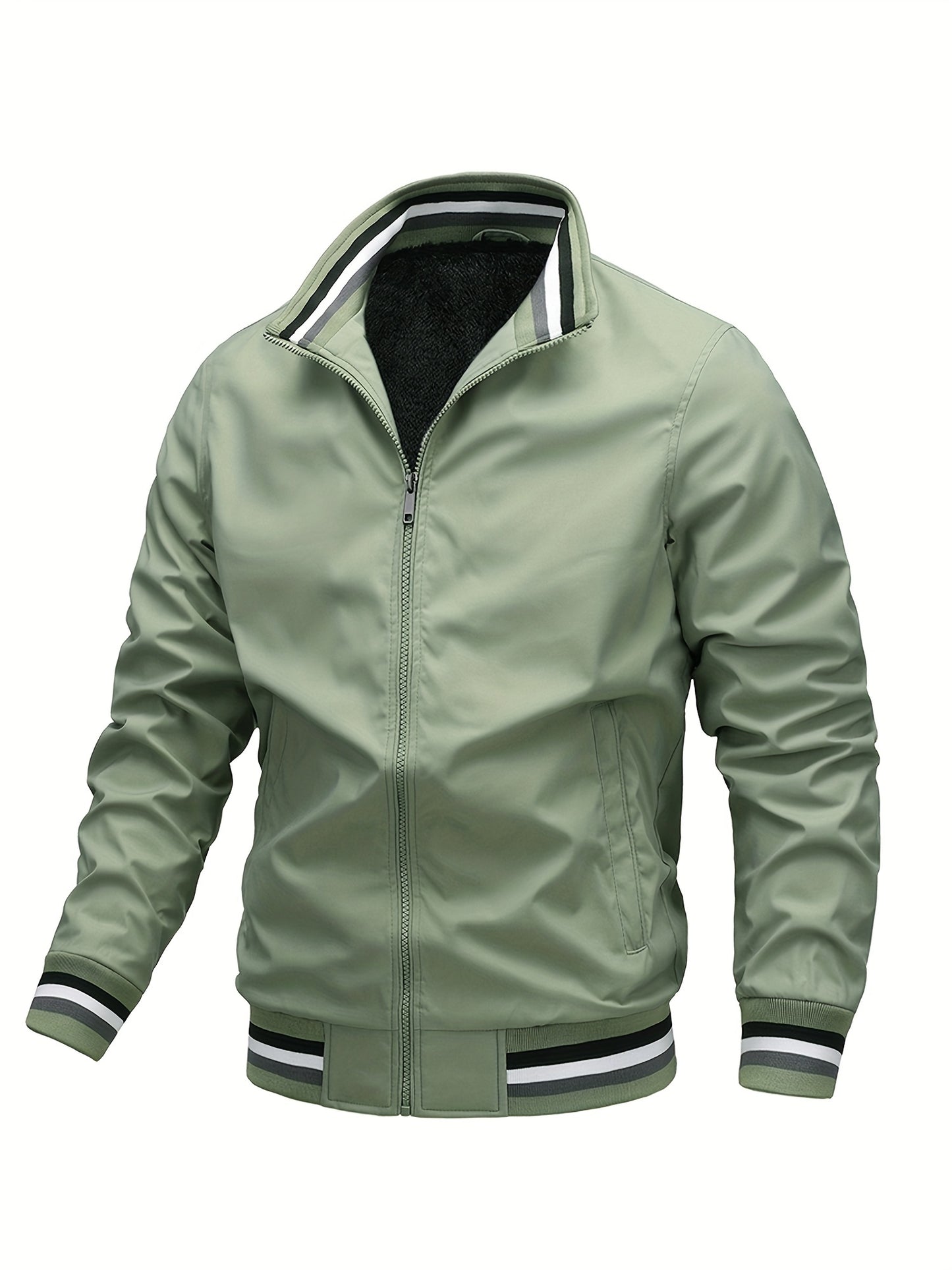 gbolsos Men's Casual Long Sleeves Stand Collar Zipper Sports Jackets