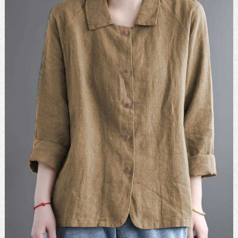 elveswallet Button Front Jackets, Casual Turn Down Collar Long Sleeve Solid Outerwear For Spring & Summer, Women's Clothing