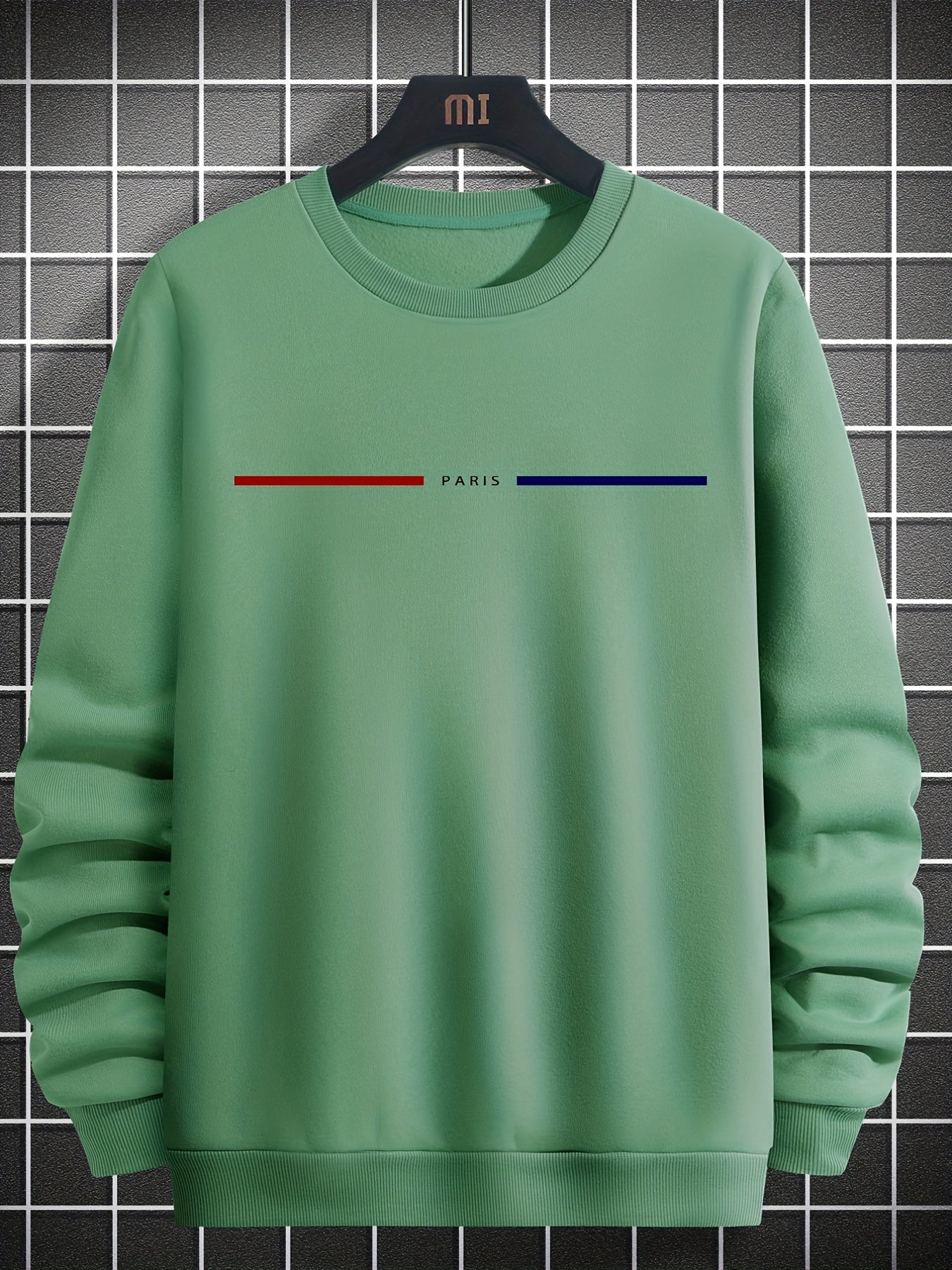 gbolsos Men's Creative Graphic Print Crew Neck Pullover Sweatshirt