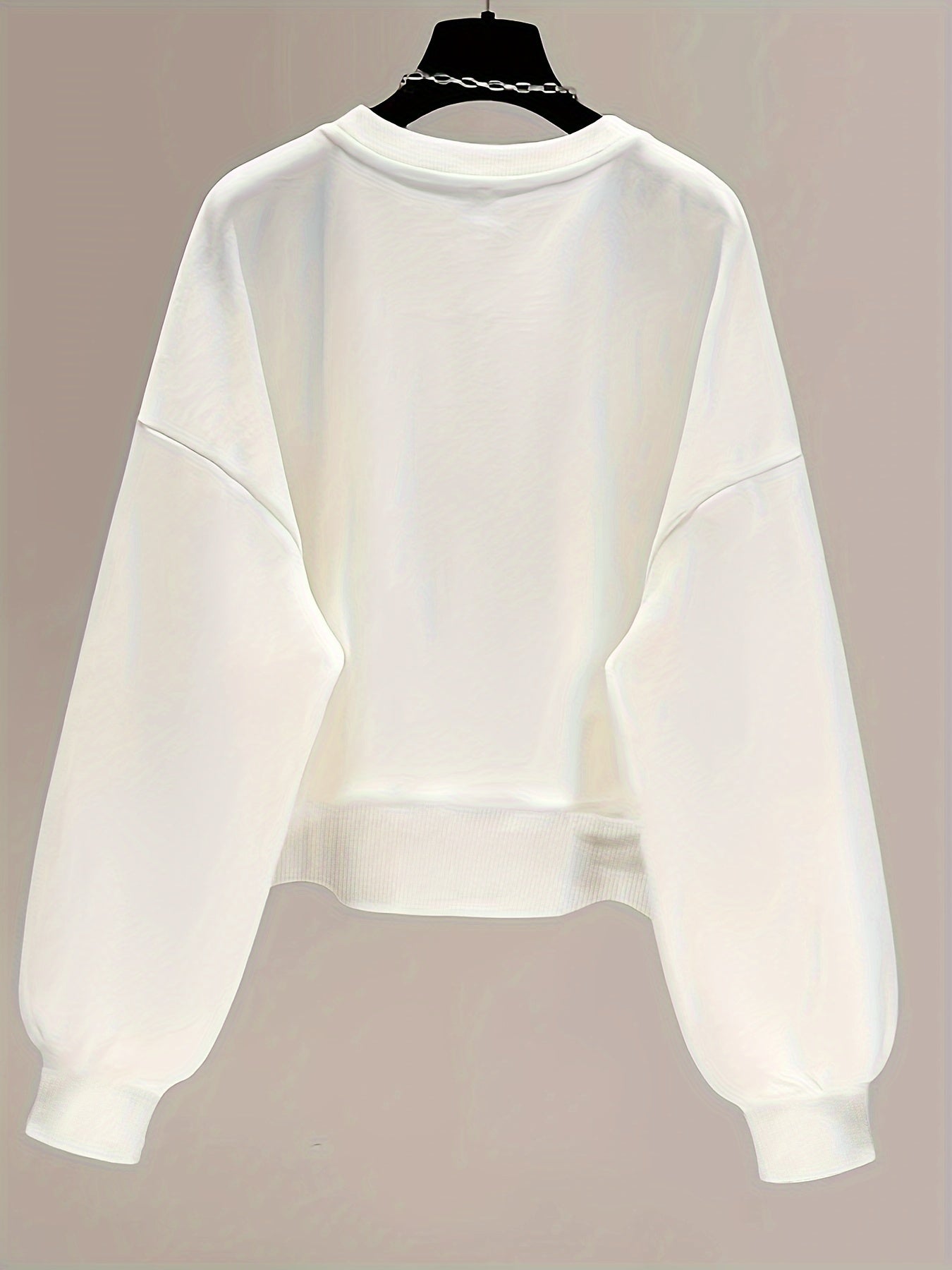 Zip Pocket Drop Shoulder Sweatshirt, Casual Long Sleeve Crew Neck Sweatshirt For Fall & Winter, Women's Clothing