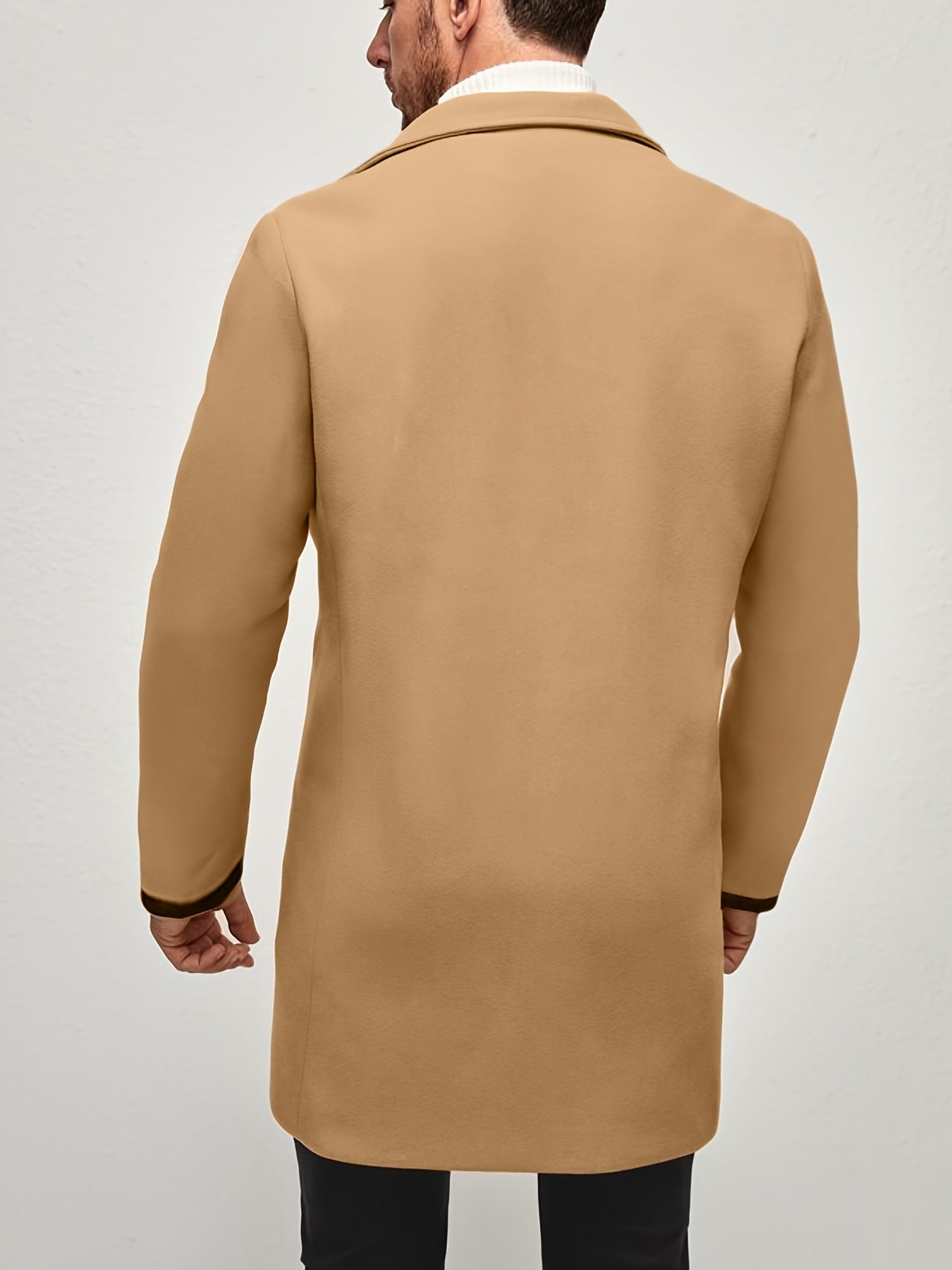 gbolsos Men's Plus Size Fleece Jacket For Spring/autumn, Oversized Trendy Button Up Outwear For Big & Tall Males, Men's Clothing