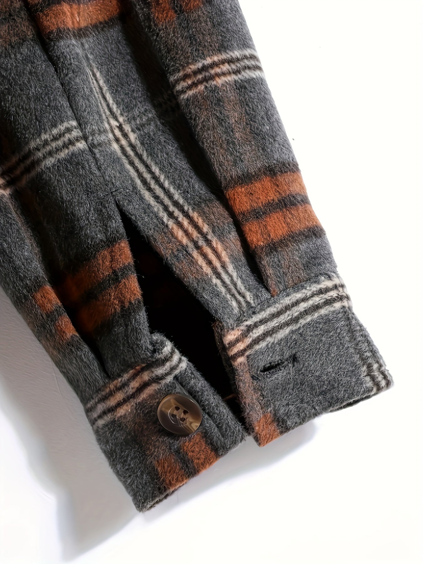 gbolsos Men's Plaid Long Sleeve Hooded Jacket, Warm Trendy Casual Jacket For Autumn
