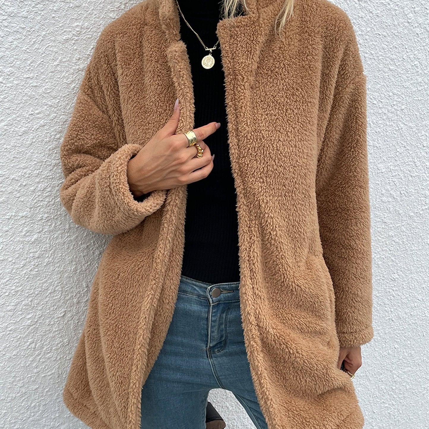 gbolsos Women's Outwear Women's Casual Double-sided Teddy Thermal Coat