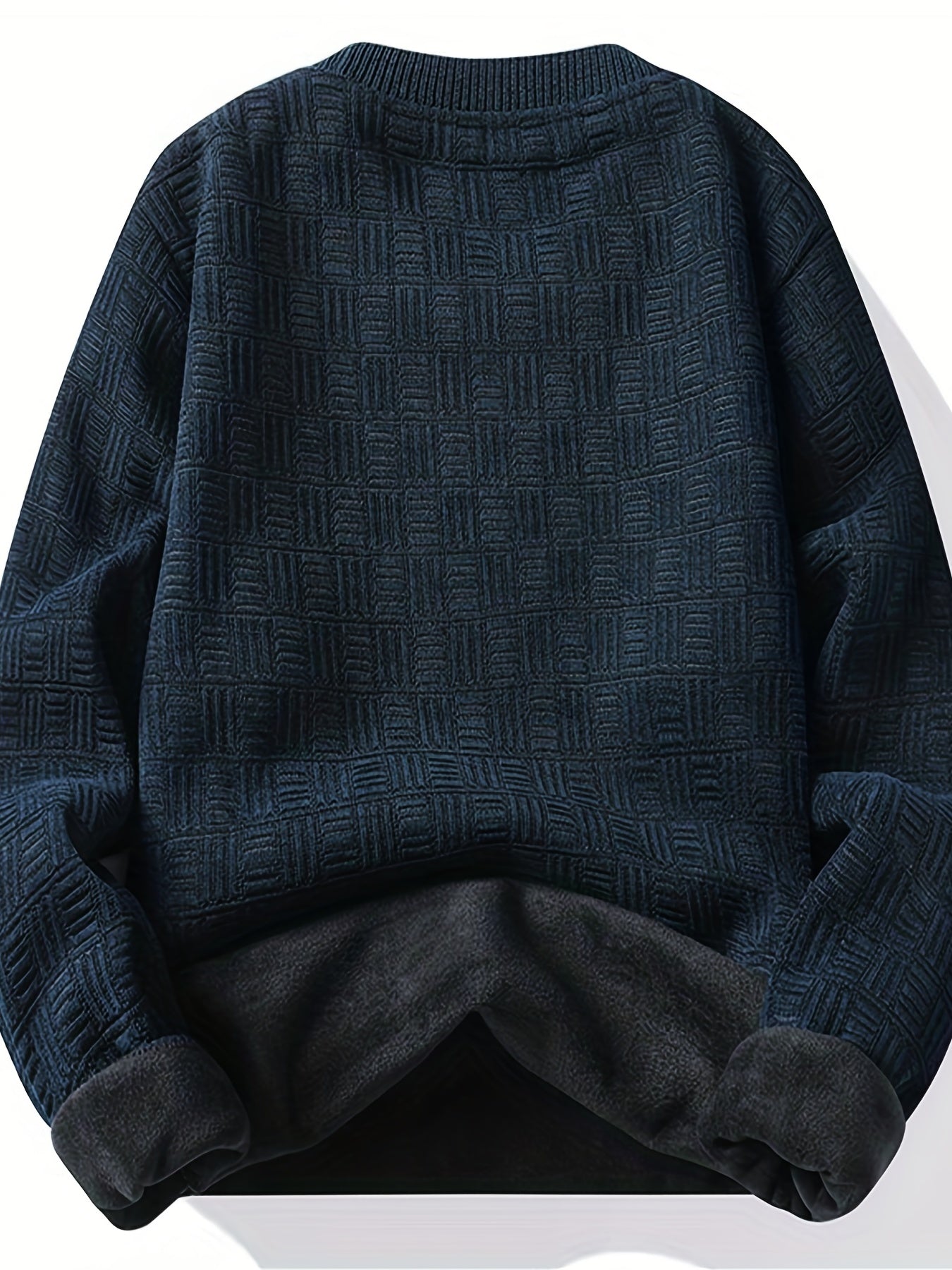 gbolsos All Match Knitted Sweater, Men's Casual Warm Slightly Stretch Crew Neck Pullover Sweater For Men Fall Winter