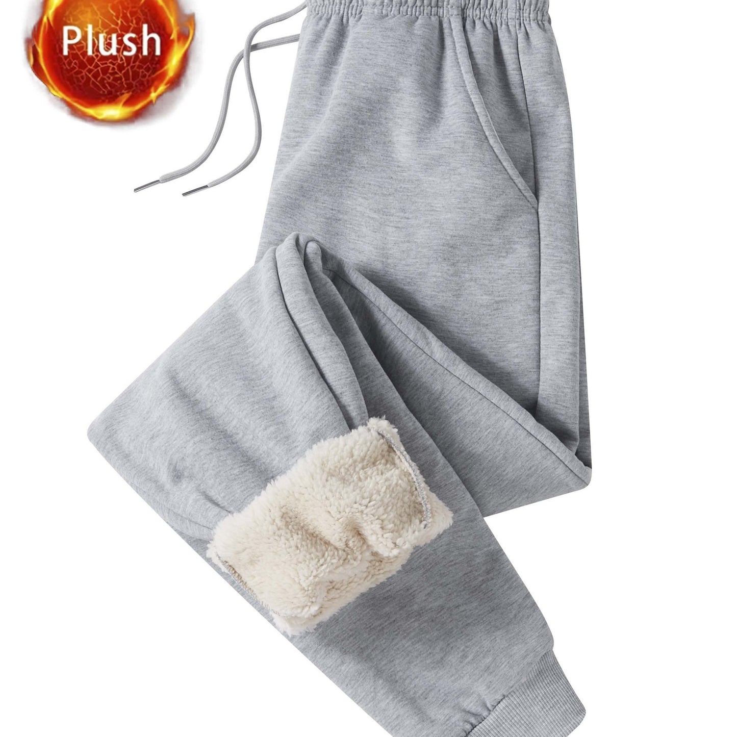 gbolsos Men's Winter Warm Fleece Lined Pants Outdoor Sports Camping Straight Pants Hiking Pants Thicken Thermal Trousers