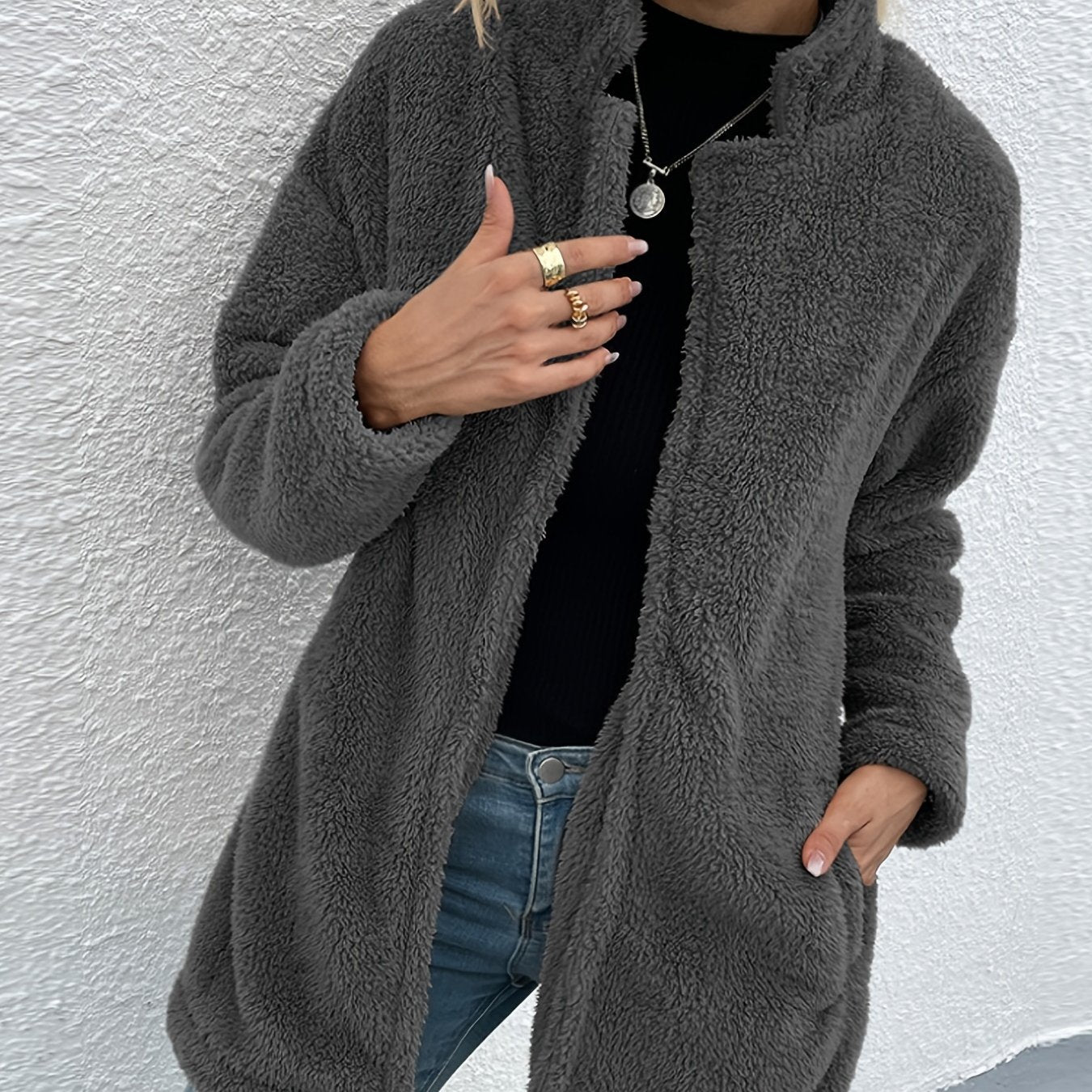 gbolsos Women's Outwear Women's Casual Double-sided Teddy Thermal Coat