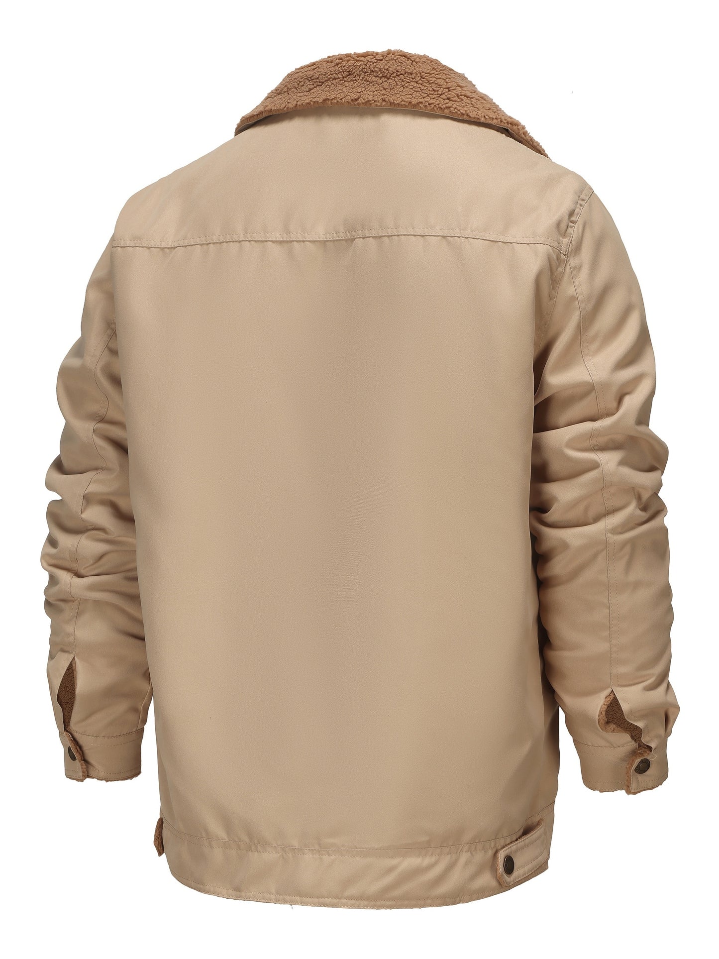 gbolsos Men's Warm Fleece Cargo Jacket For Fall Winter, Casual Warm Thick Coat For Outdoor Activities