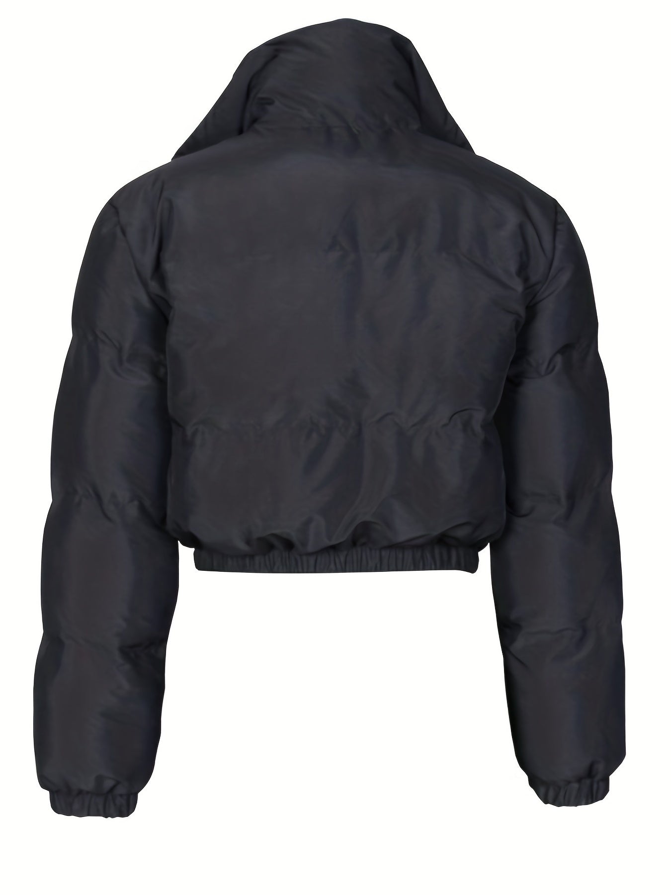 gbolsos Zip Up Solid Parka, Casual Long Sleeve Winter Warm Outerwear, Women's Clothing