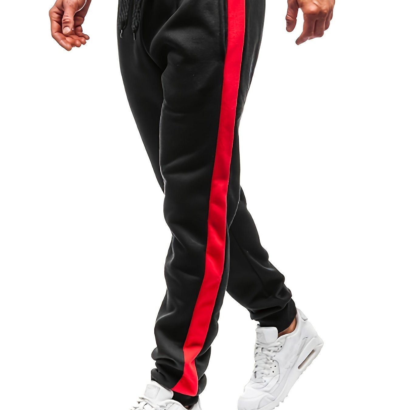 gbolsos Men's Color Block Drawstring Sweatpants, Elastic Waist Active Pants Jogger Pants Men's Clothes Fall Winter Bottoms