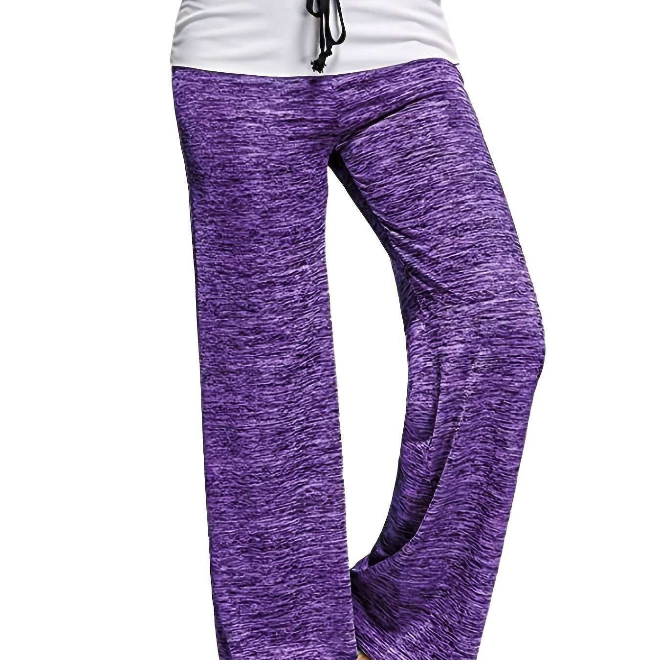 Wide Leg Elastic Yoga Pants, Loose Casual Drawstring Pants, Women's Clothing
