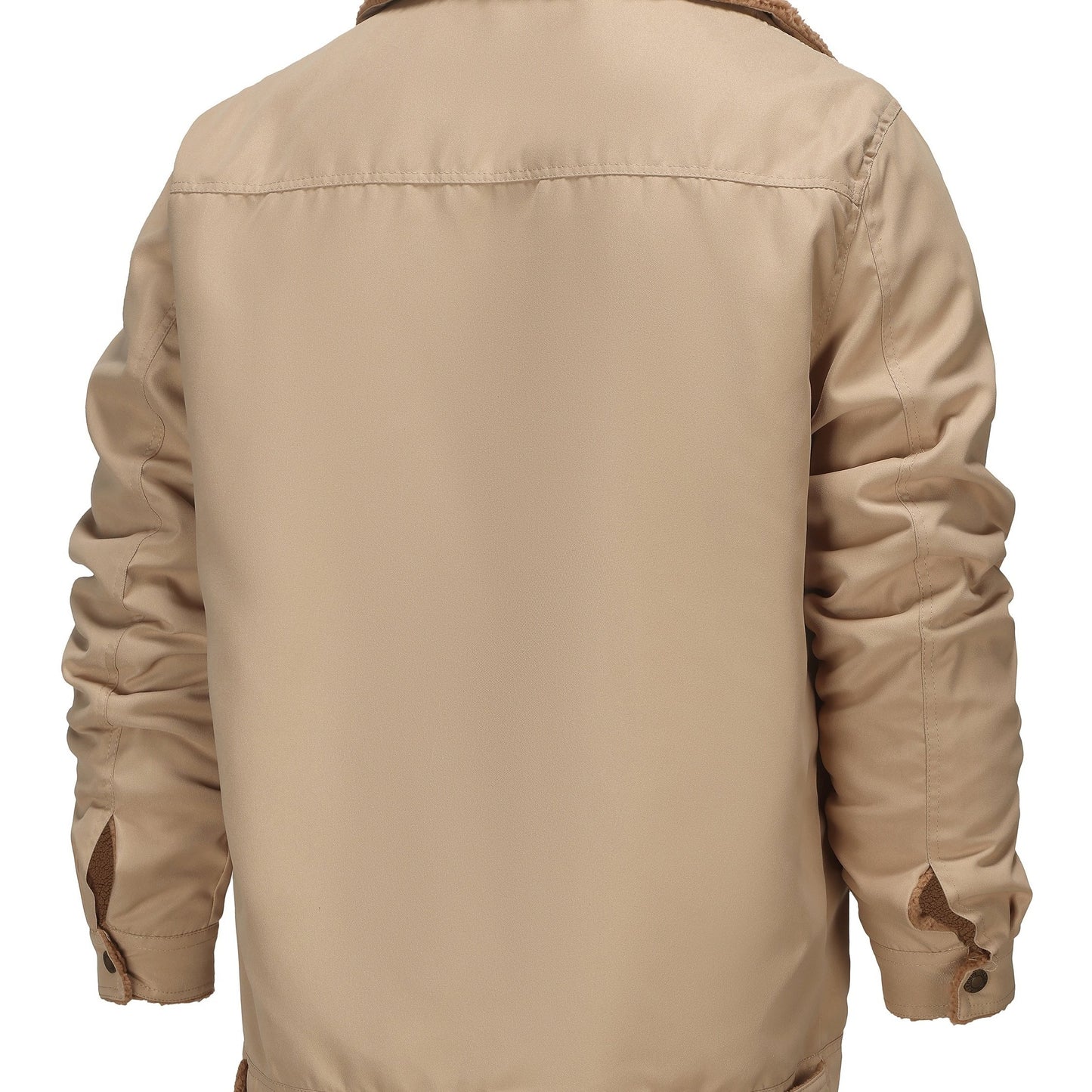 gbolsos Men's Warm Fleece Cargo Jacket For Fall Winter, Casual Warm Thick Coat For Outdoor Activities