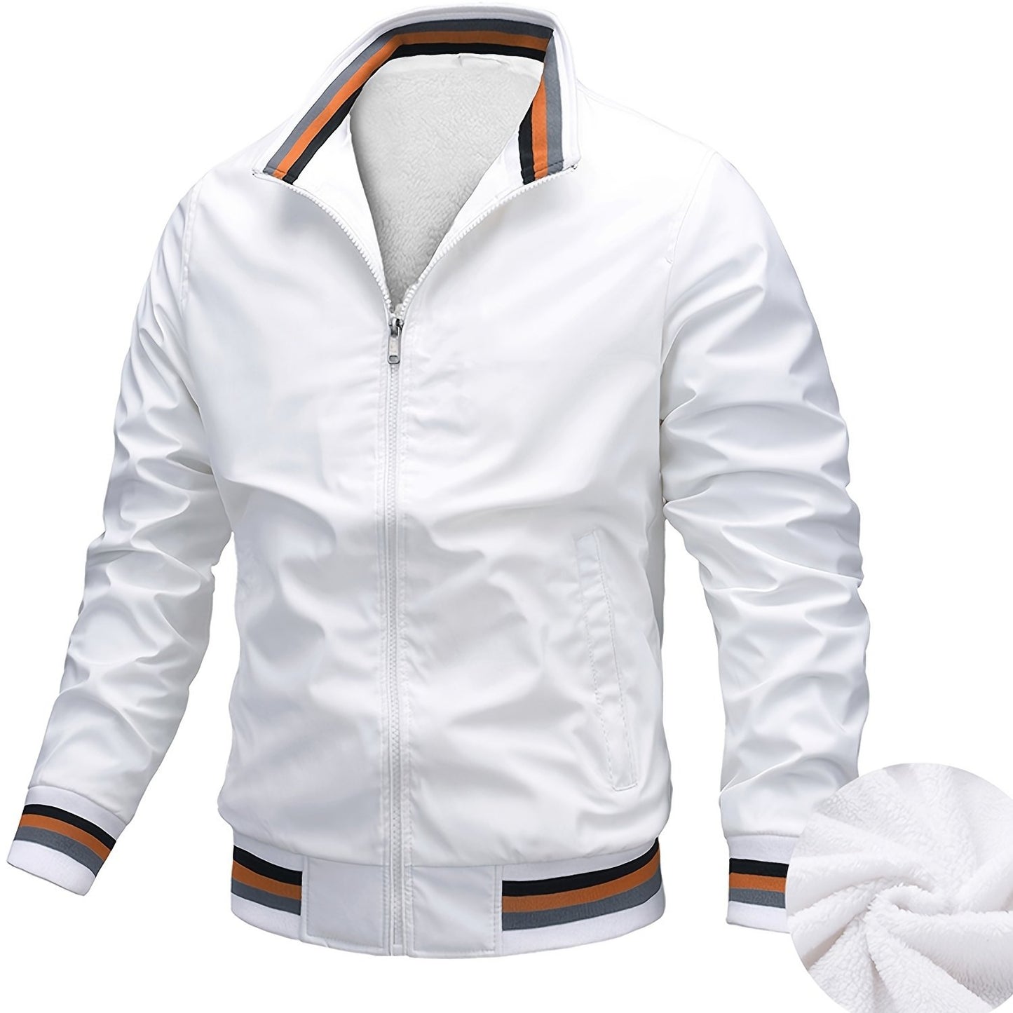 gbolsos Men's Casual Long Sleeves Stand Collar Zipper Sports Jackets