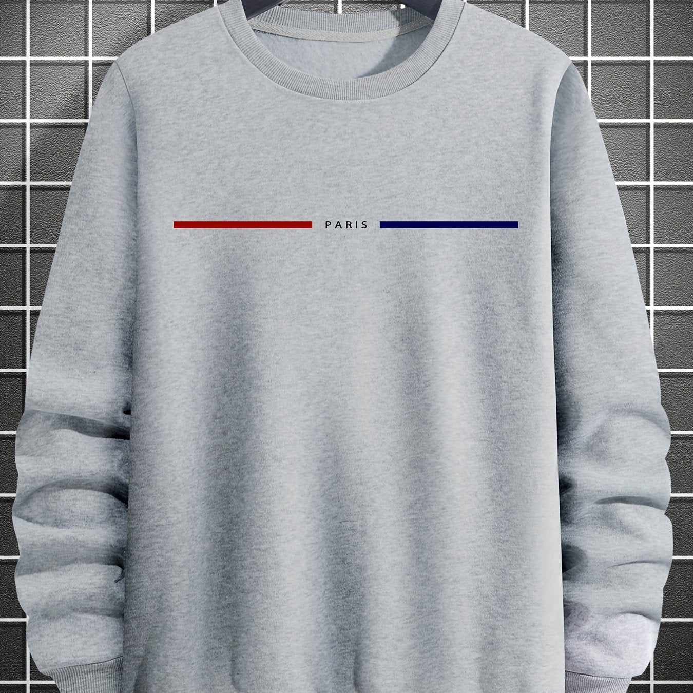 gbolsos Men's Creative Graphic Print Crew Neck Pullover Sweatshirt