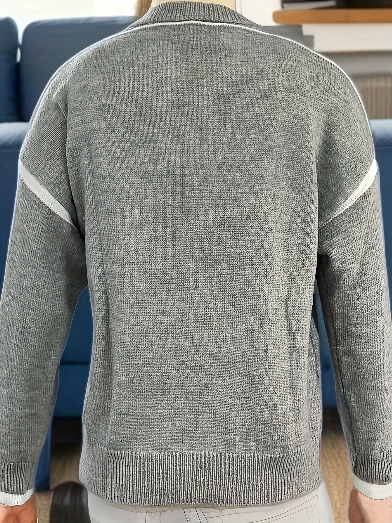 gbolsos Color Block Crew Neck Pullover Sweater, Casual Long Sleeve Drop Shoulder Sweater, Women's Clothing