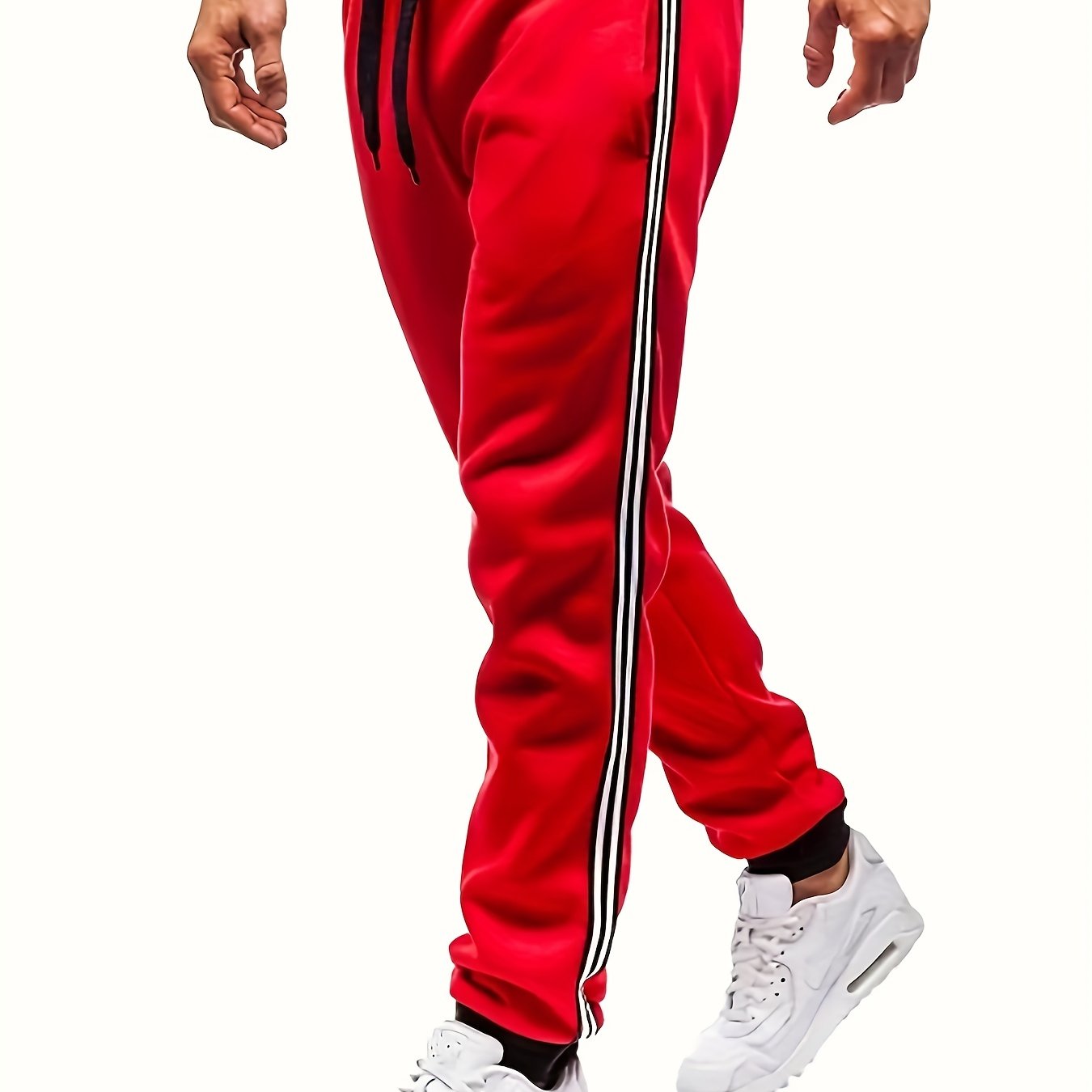 gbolsos Zipper Pocket Joggers, Men's Casual Loose Fit Slightly Stretch Waist Drawstring Pants For The Four Seasons Fitness Cycling