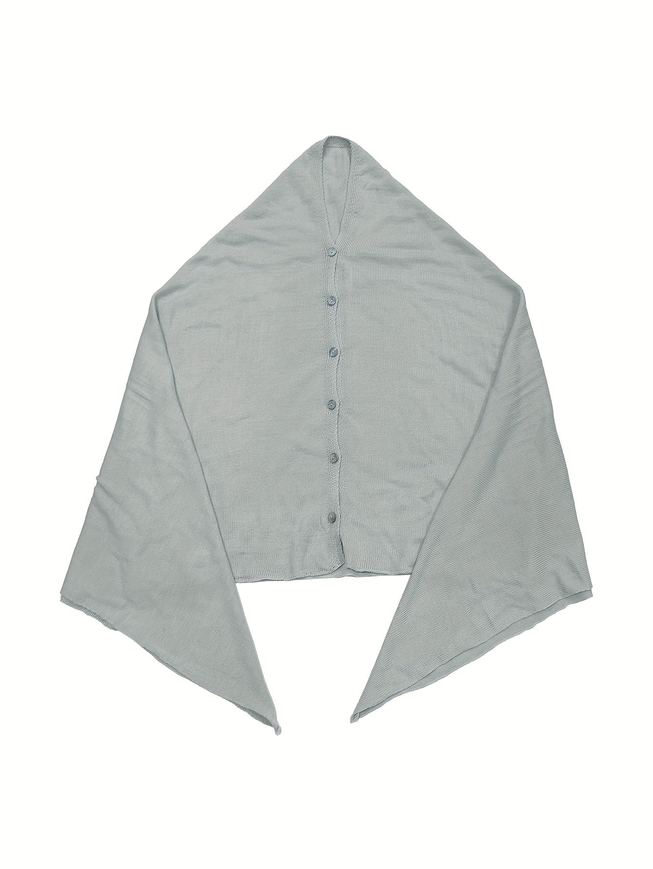 gbolsos Plus Size Casual Sweater, Women's Plus Solid Button Up Irregular Neck Slight Stretch Cloak