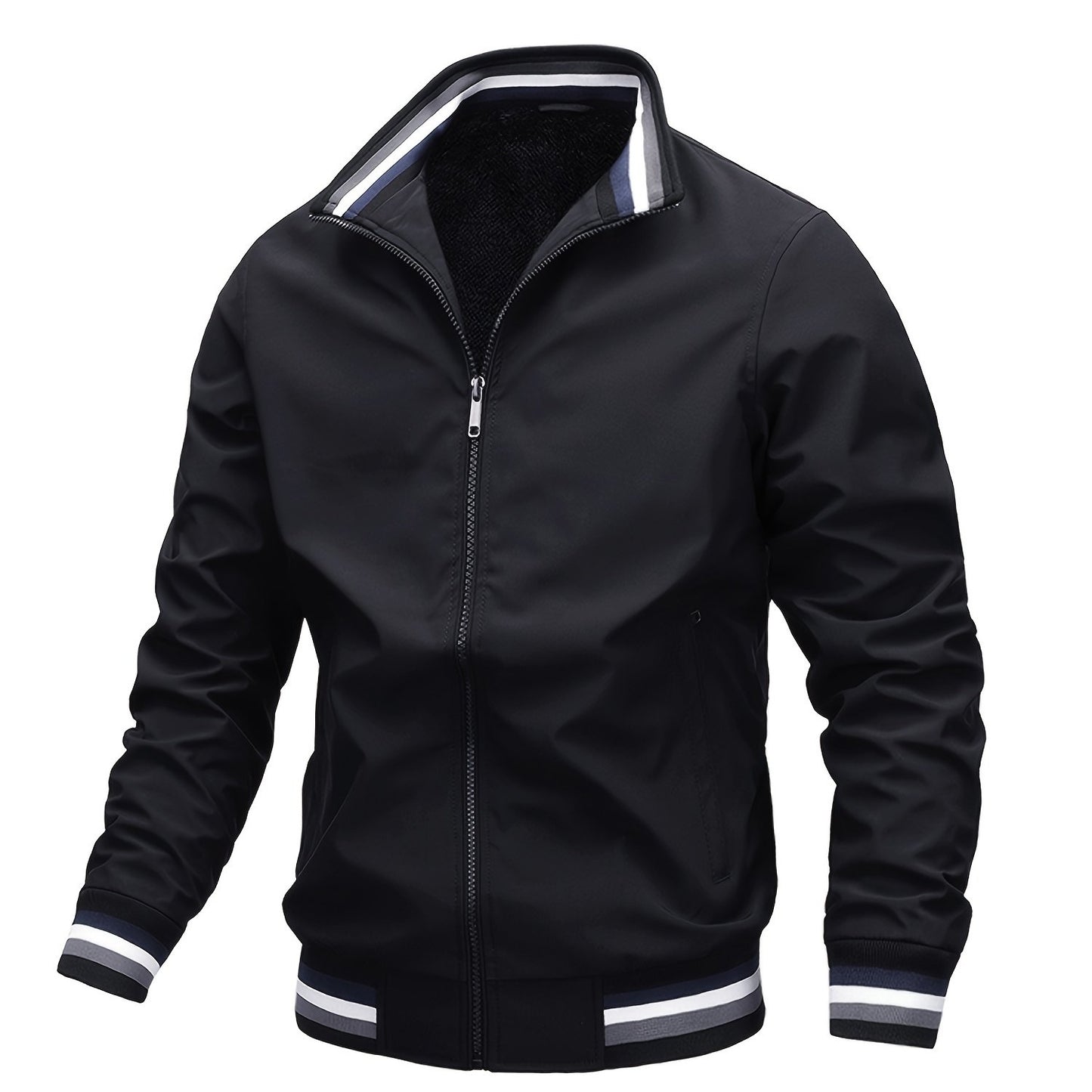 gbolsos Men's Casual Long Sleeves Stand Collar Zipper Sports Jackets